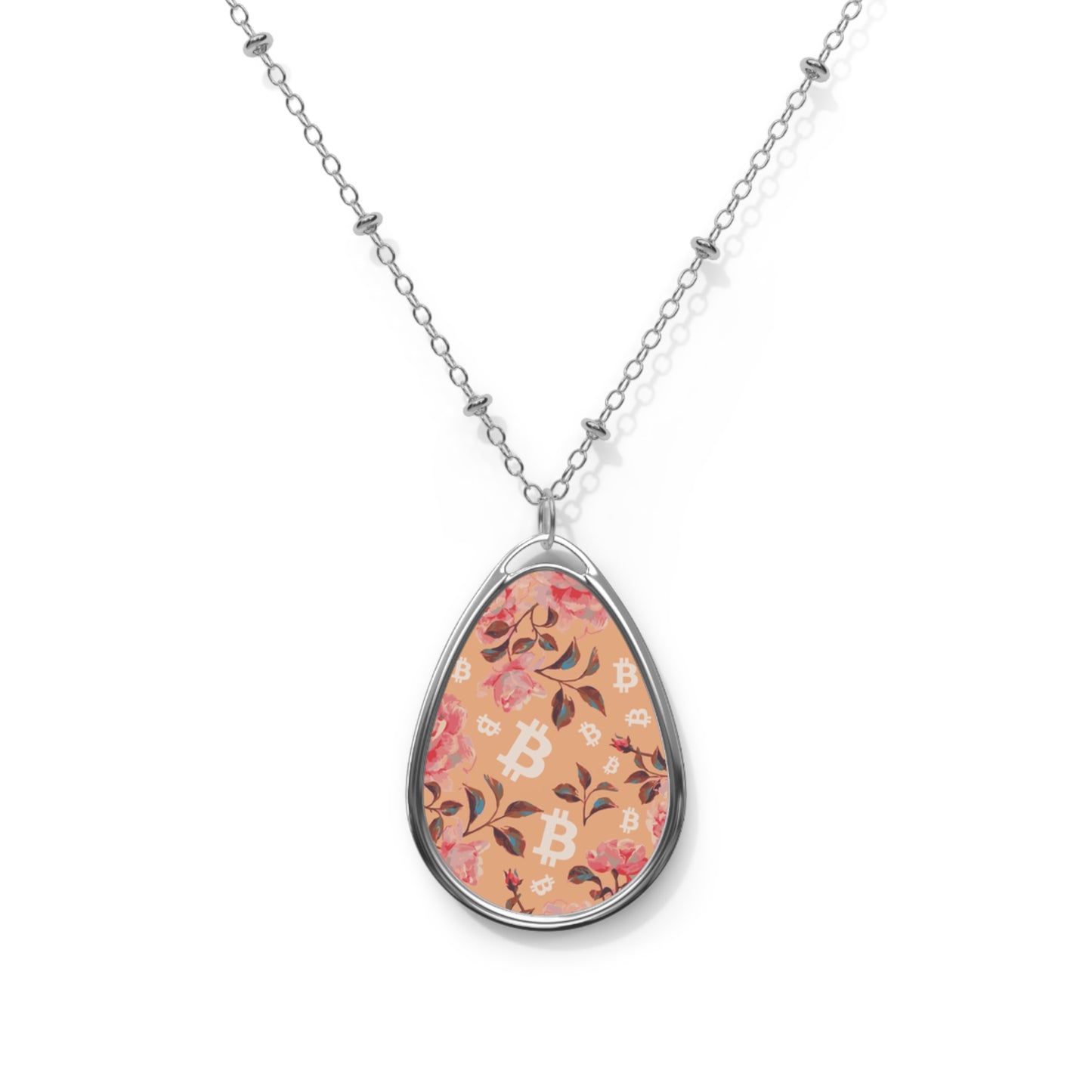 Stack Roses Bitcoin Necklace