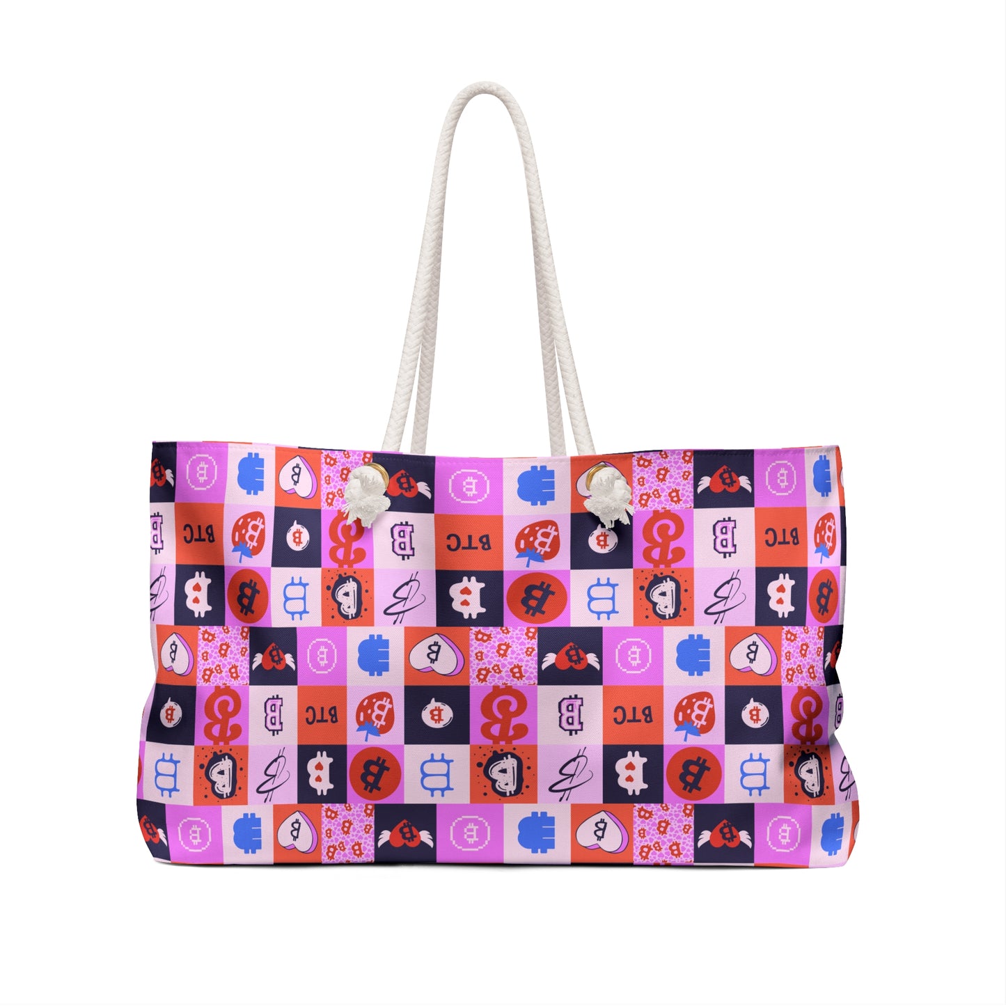 Bitcoin Love Patchwork Weekender Bag