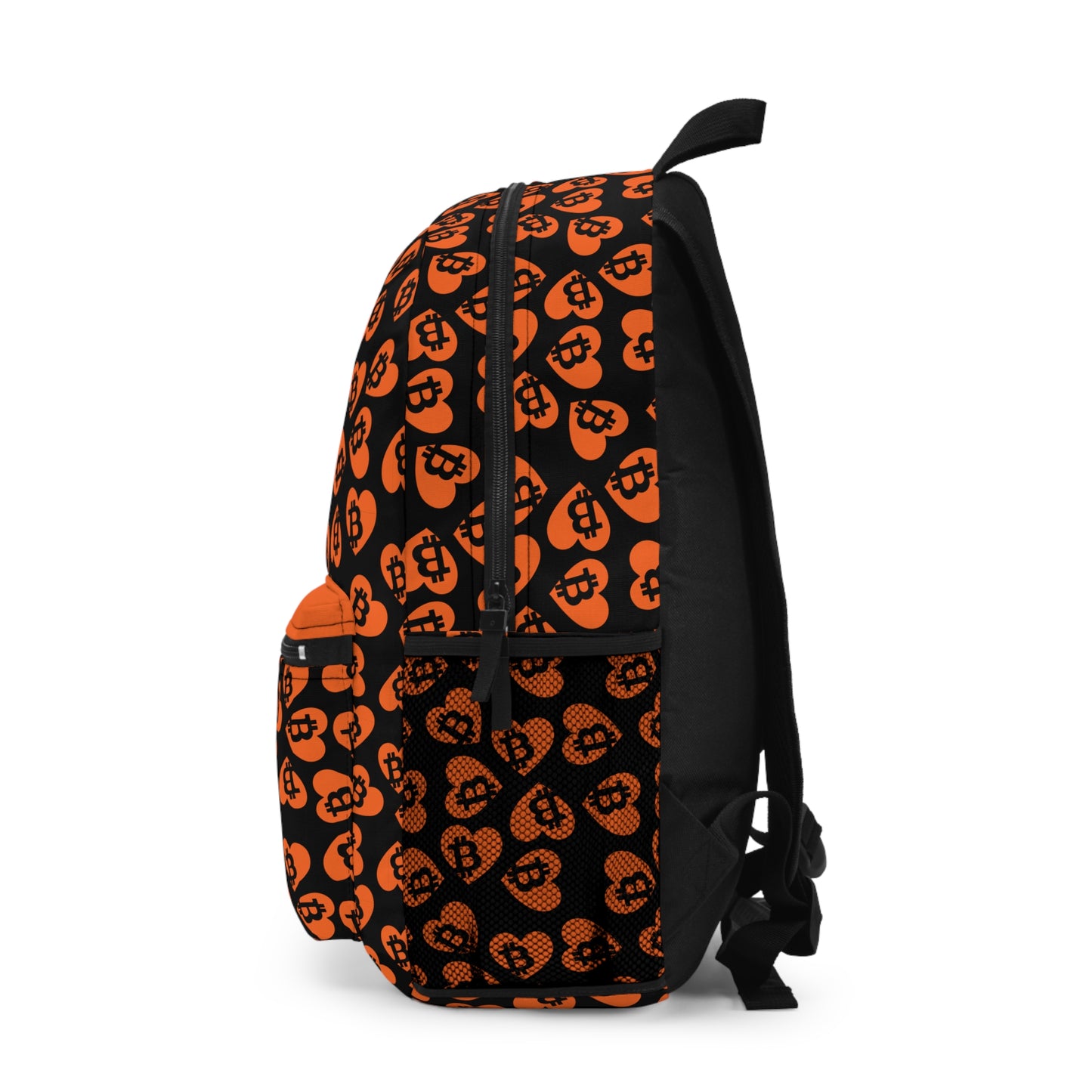 Orange and Black Pocket Heart Premium Backpack