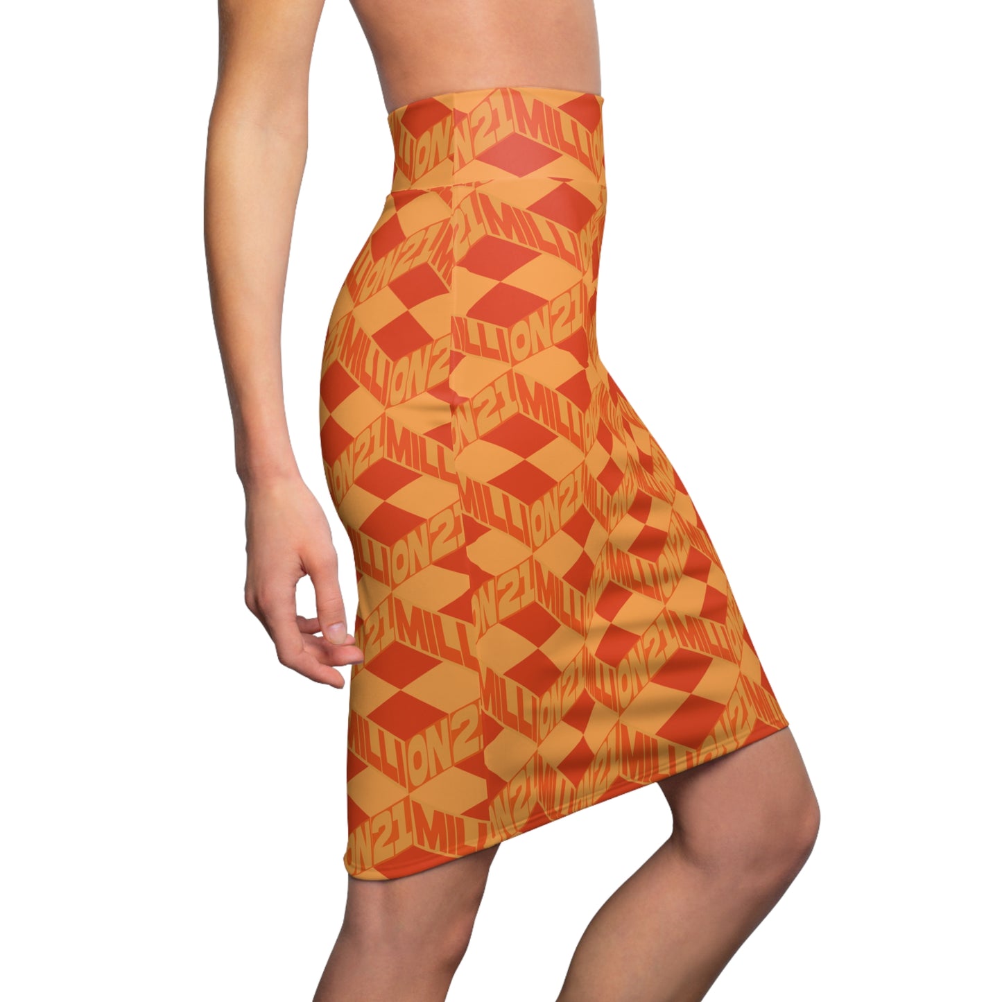 Orange 21 Million Infinity Pencil Skirt