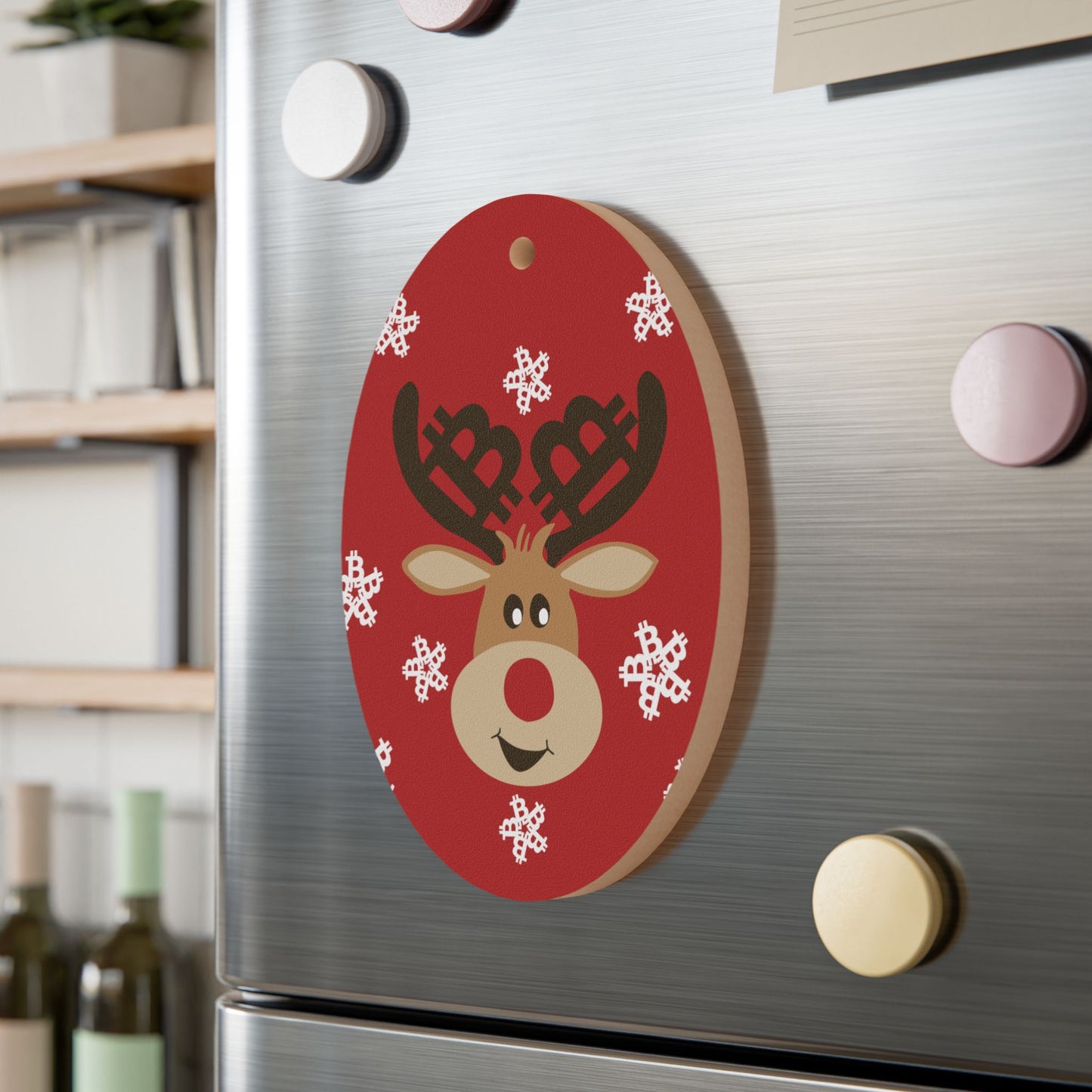 Bitcoin Rudolf Wooden Ornament