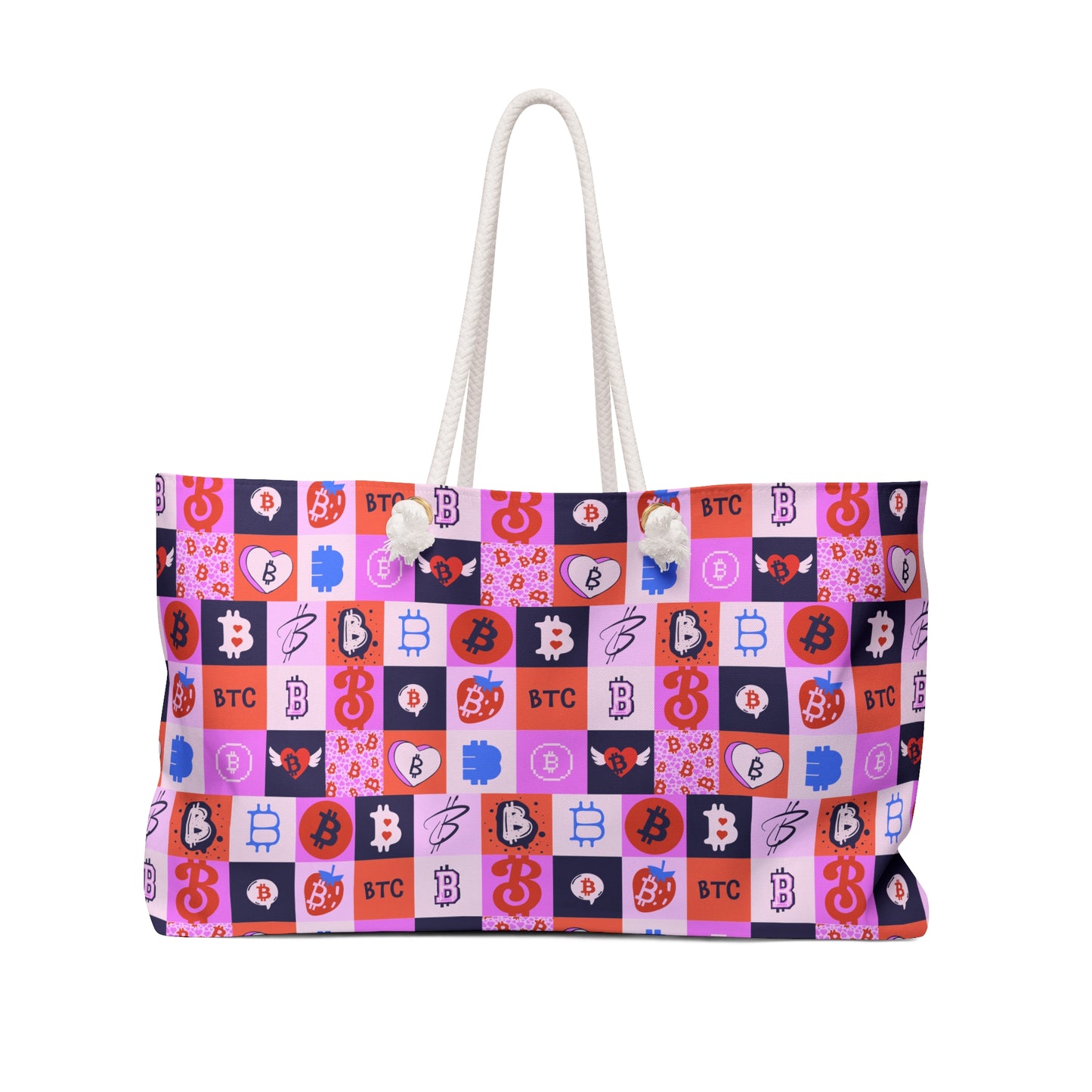 Bitcoin Love Patchwork Weekender Bag