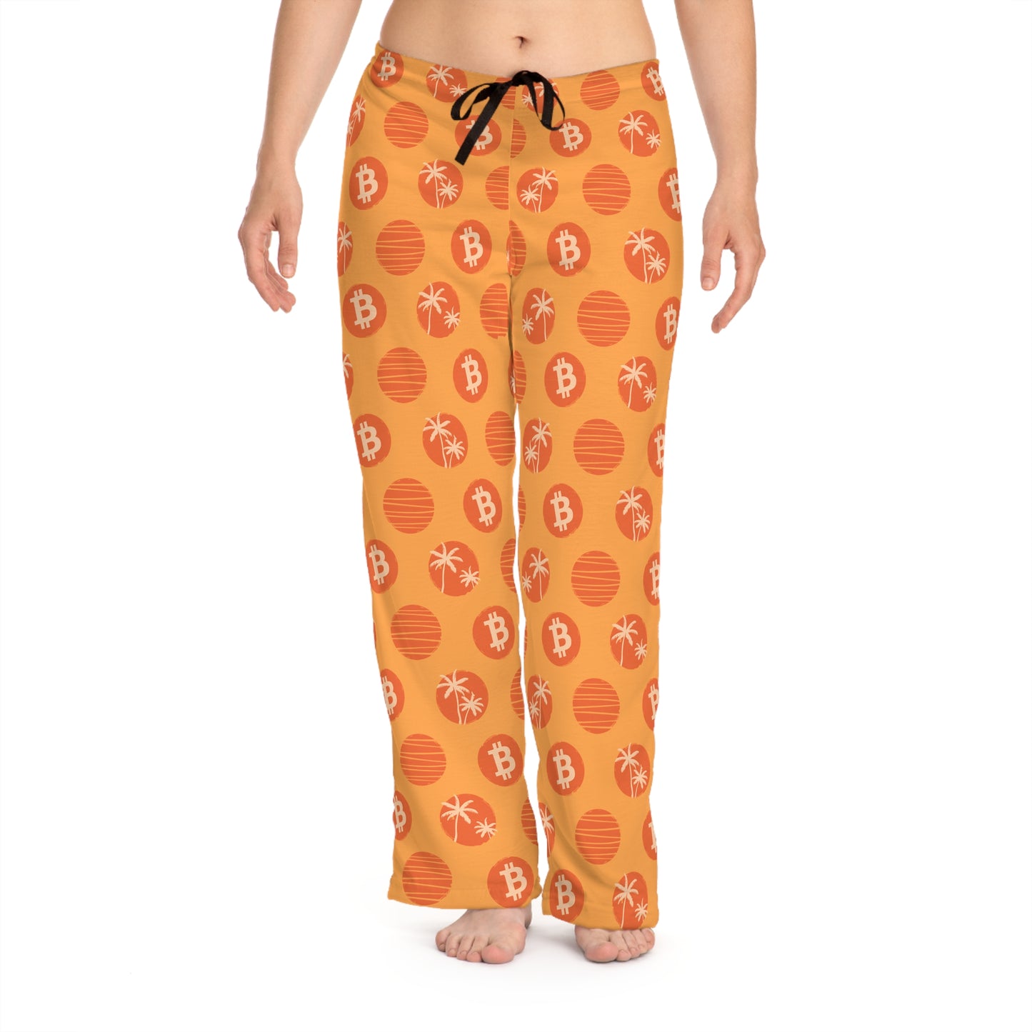 Orange Tropical Bitcoin Women's Pyjama Pants