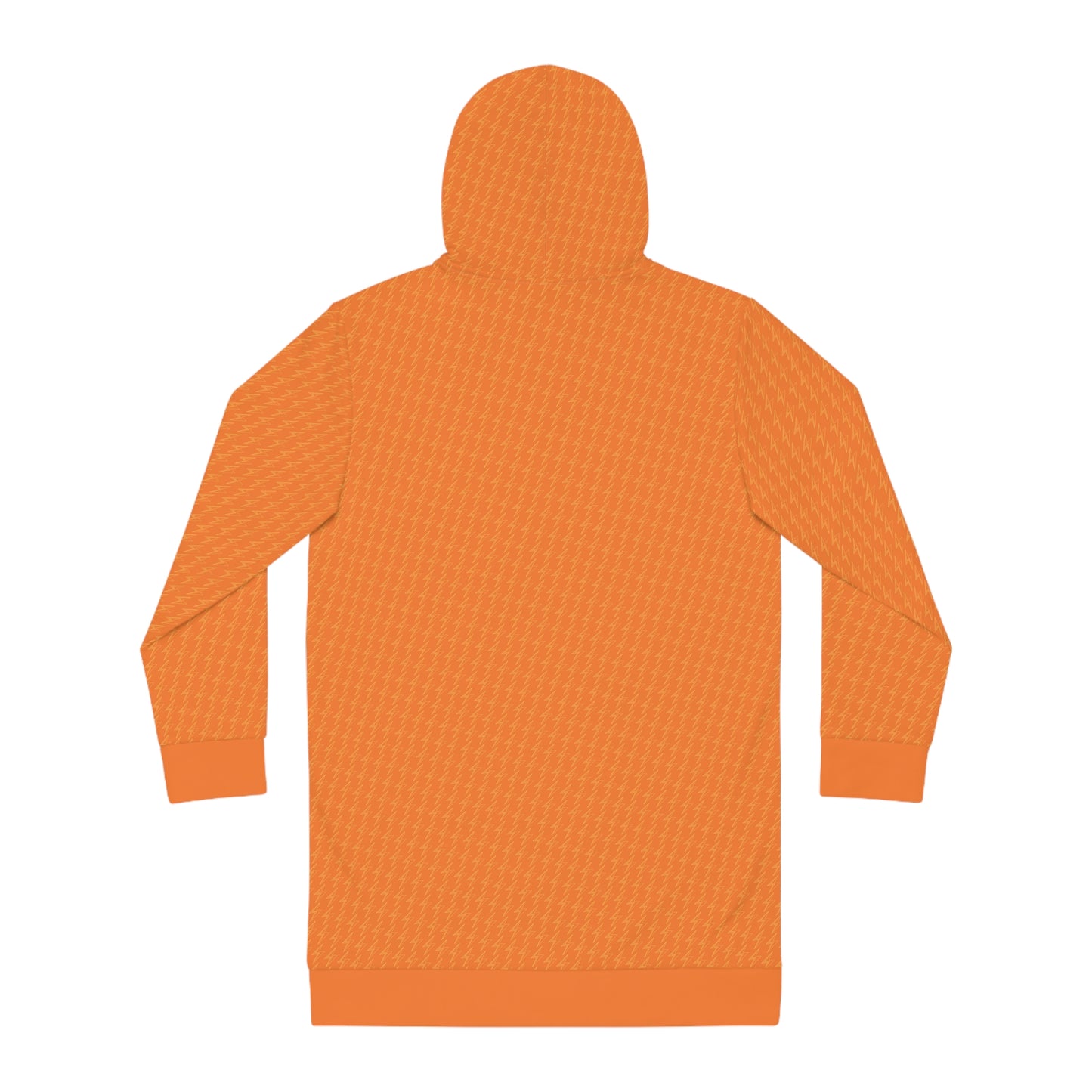 Orange Lightning Bolt Hounds Tooth Women's Hoodie Dress