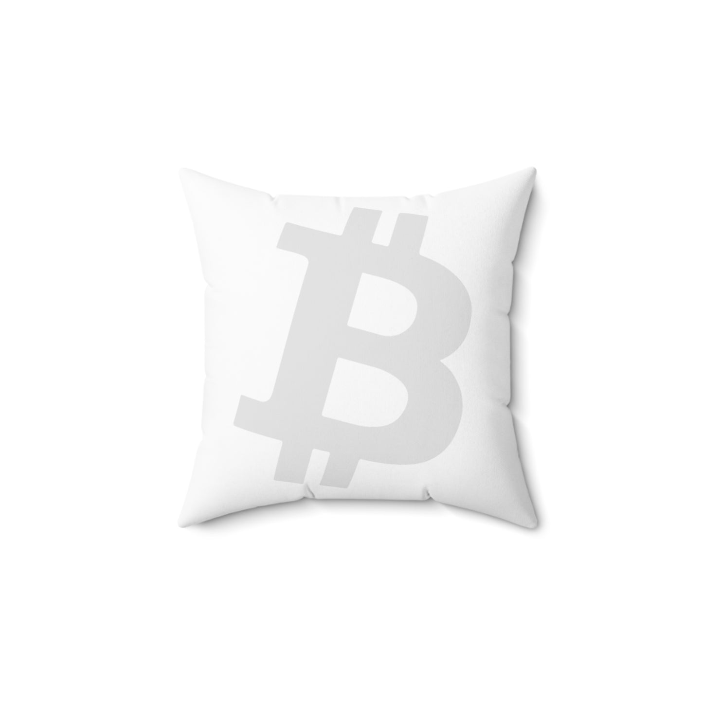 White Bitcoin Stealth Square Pillow