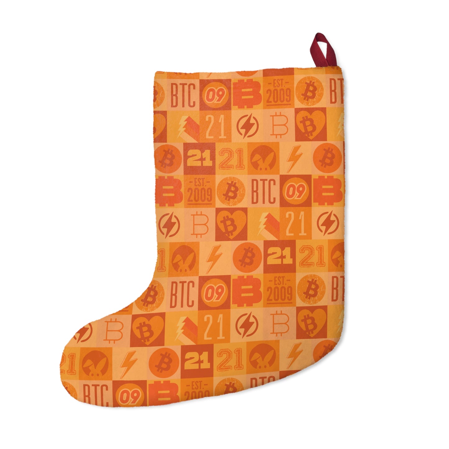 Orange Bitcoin Journey Christmas Stocking