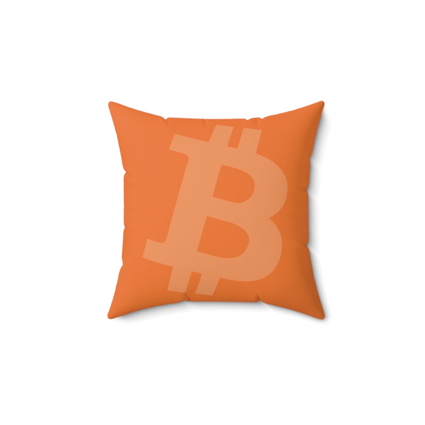 Orange Bitcoin Stealth Square Pillow