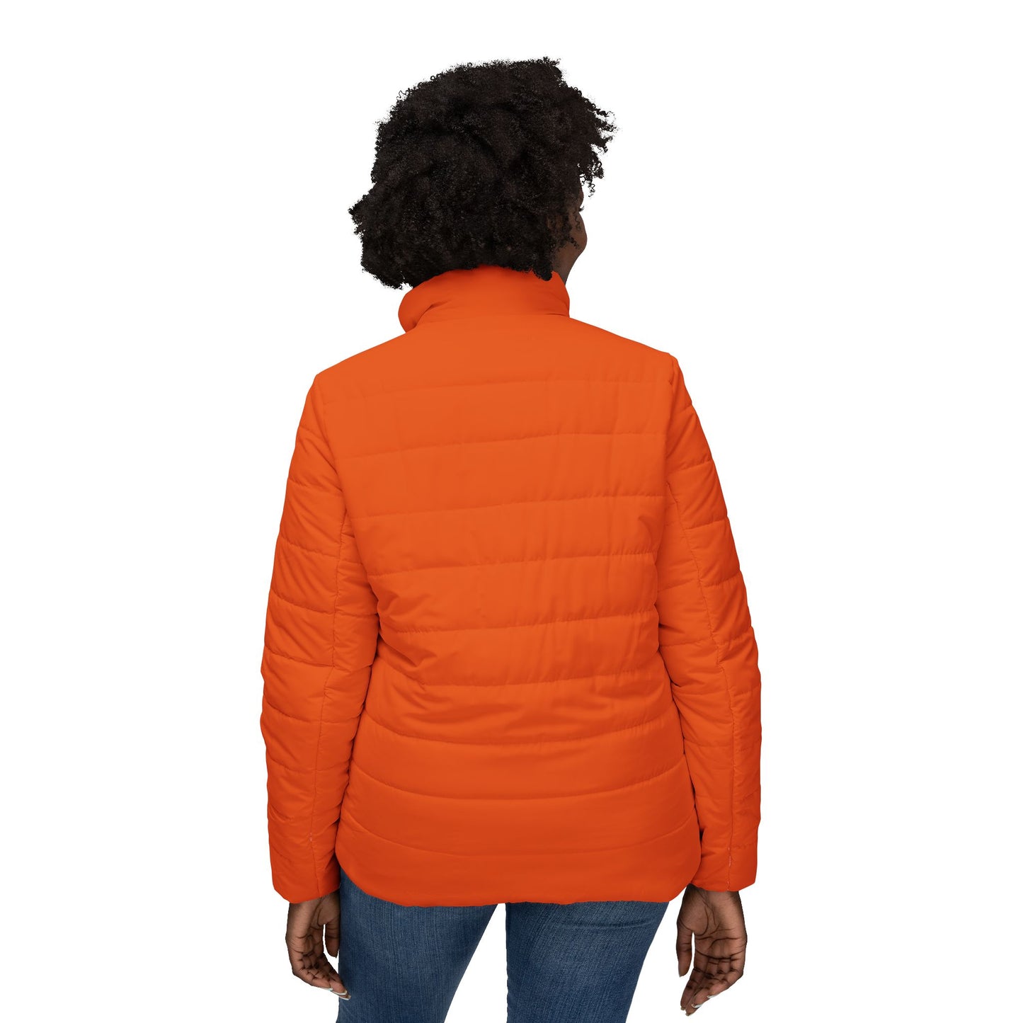 Classic Orange Simple Bitcoin Women’s Puffer Jacket