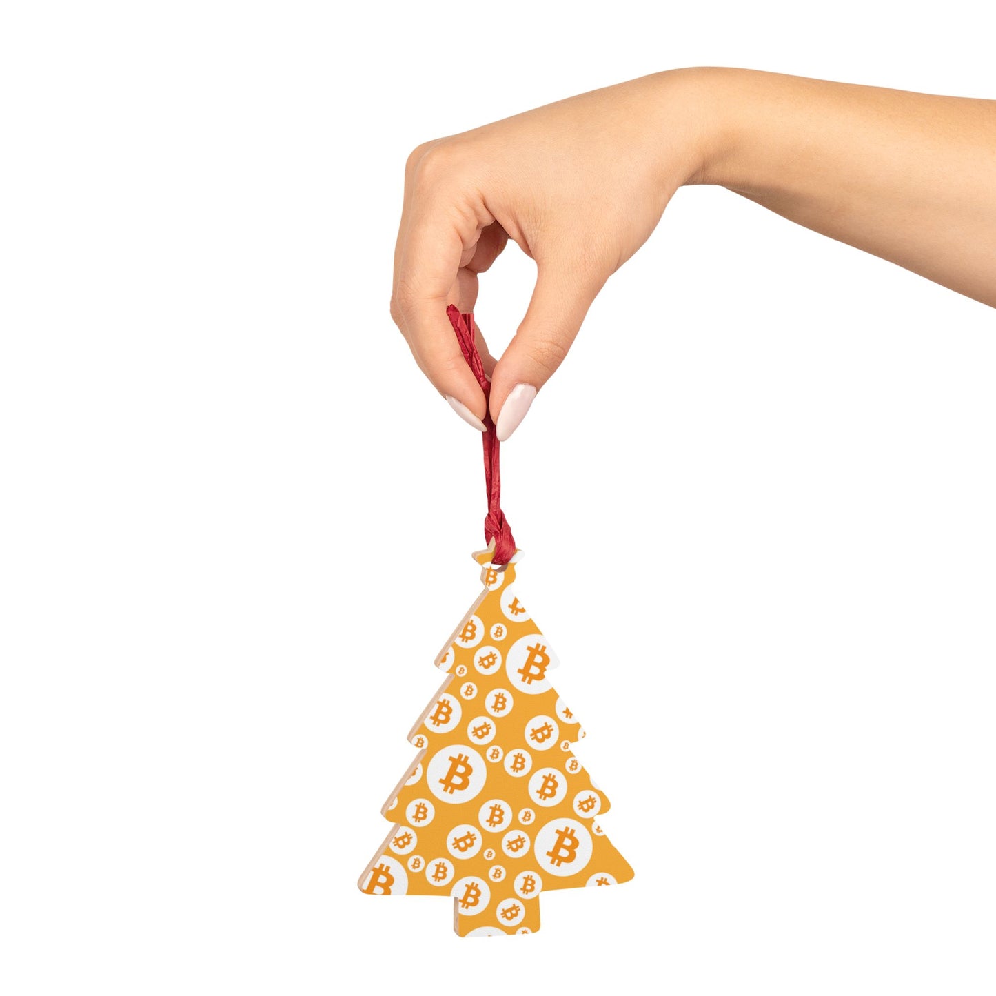 Bitcoin Polkadot Wooden Ornament