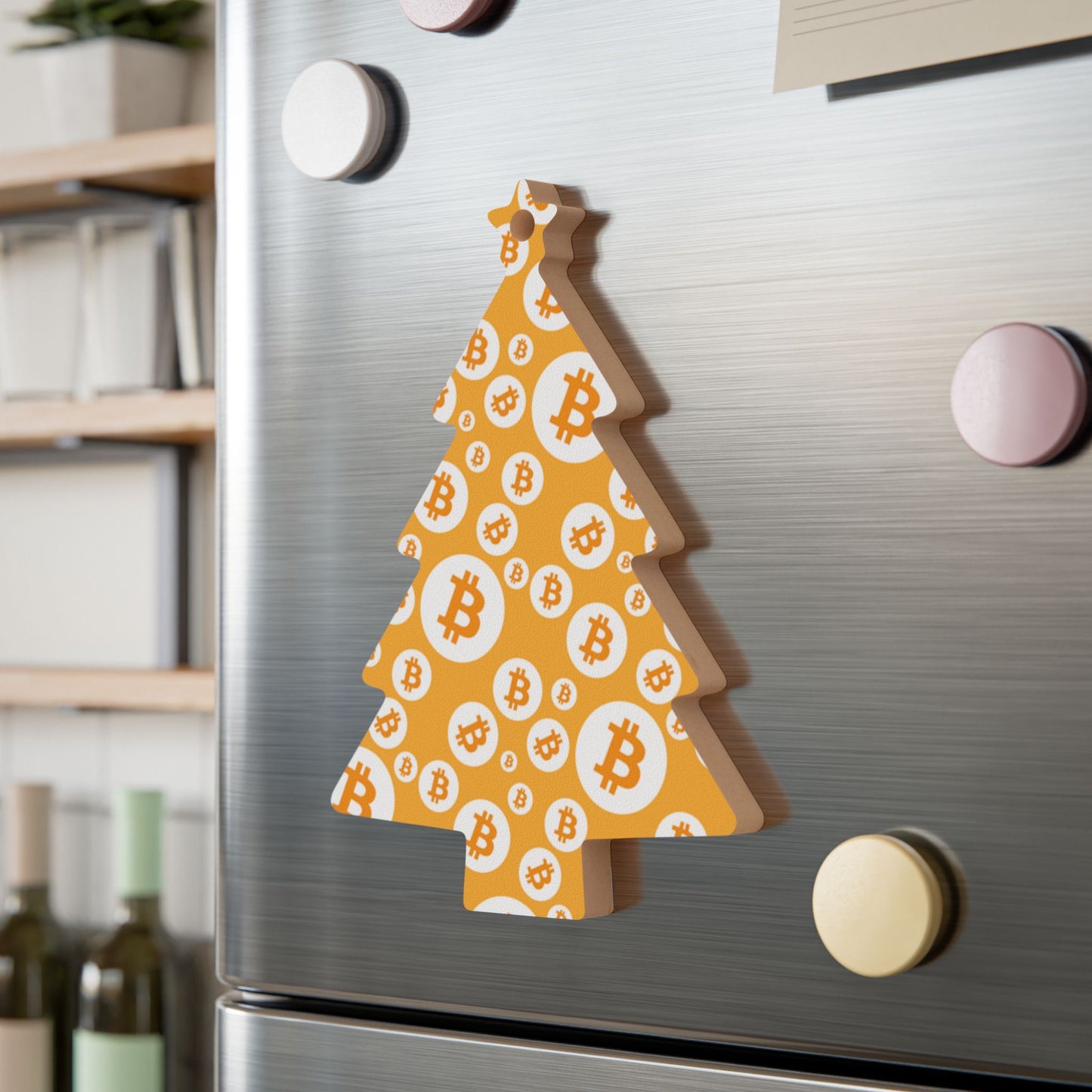 Bitcoin Polkadot Wooden Ornament