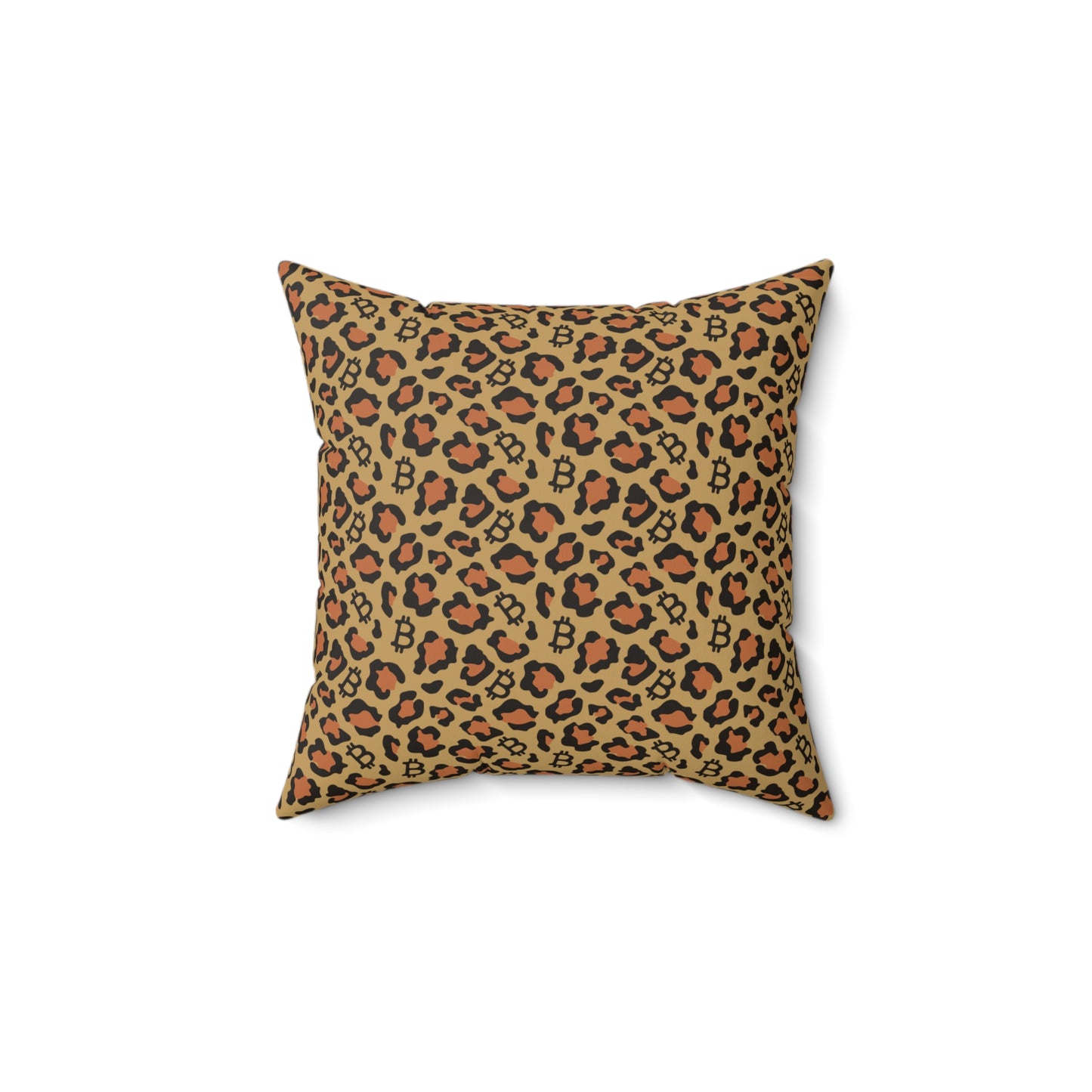Bitcoin Leopard Print Square Pillow
