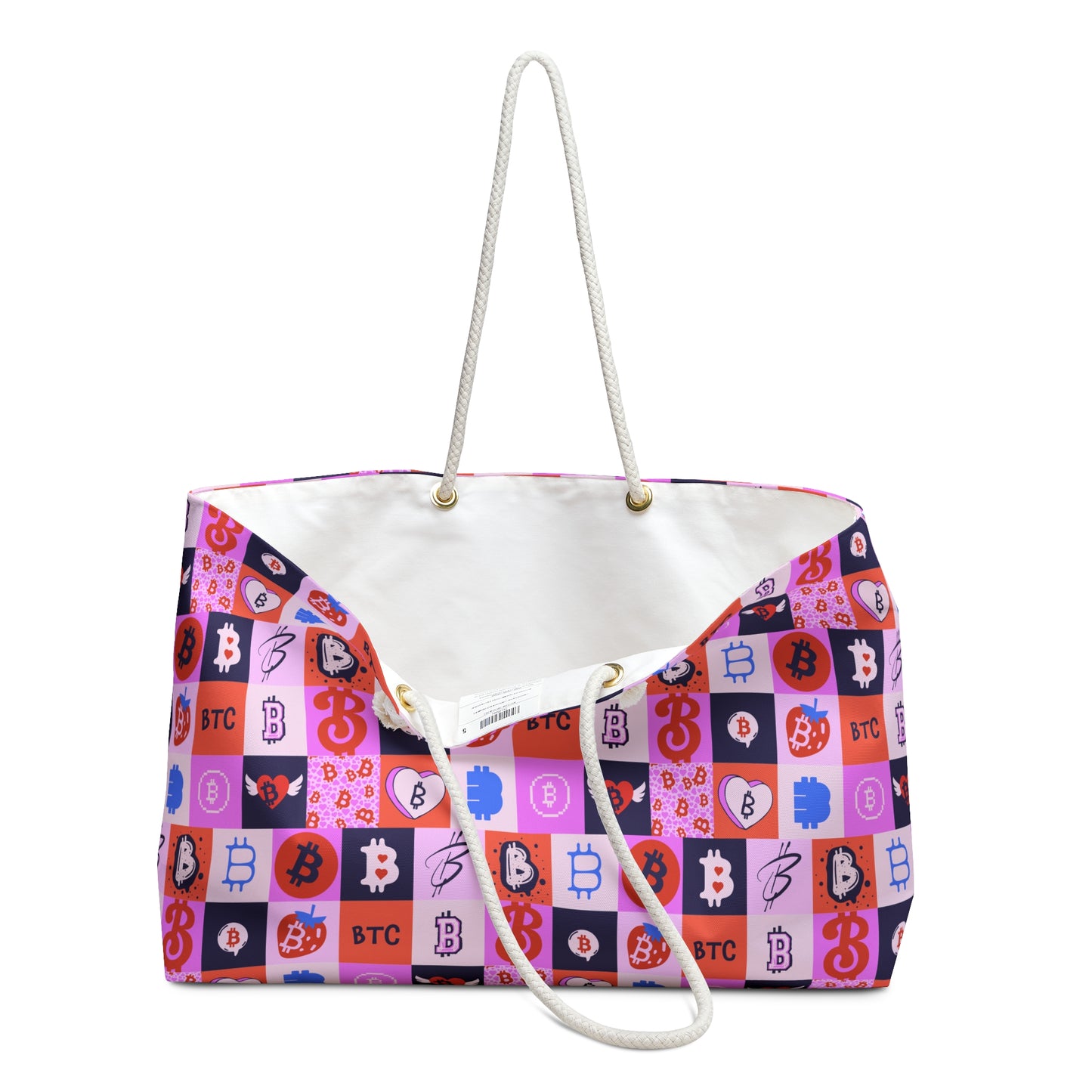 Bitcoin Love Patchwork Weekender Bag