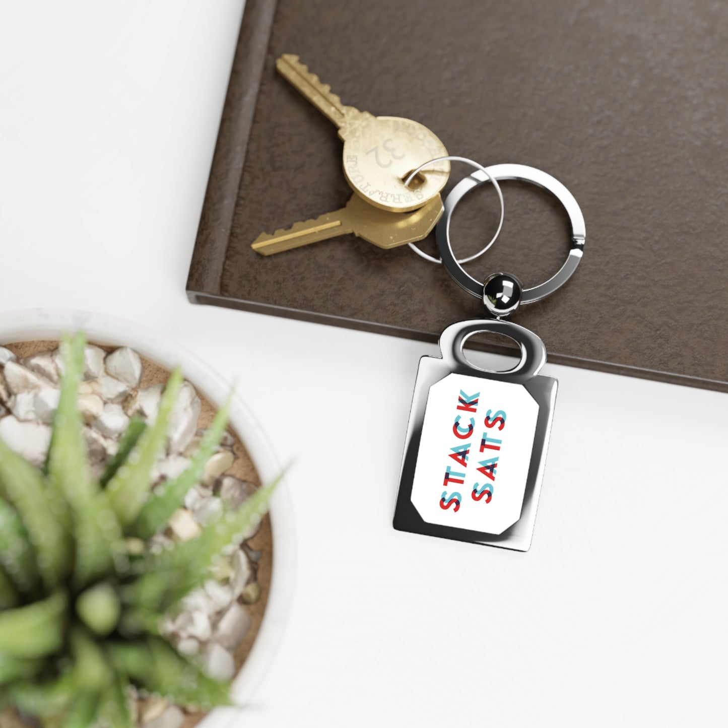3D Stack Sats Keyring