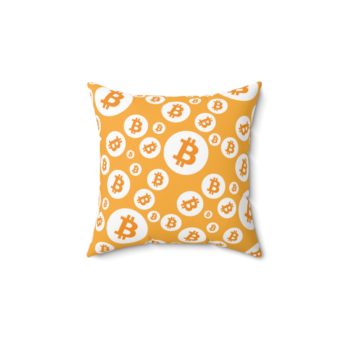 Bitcoin Symbols Polkadot Square Pillow