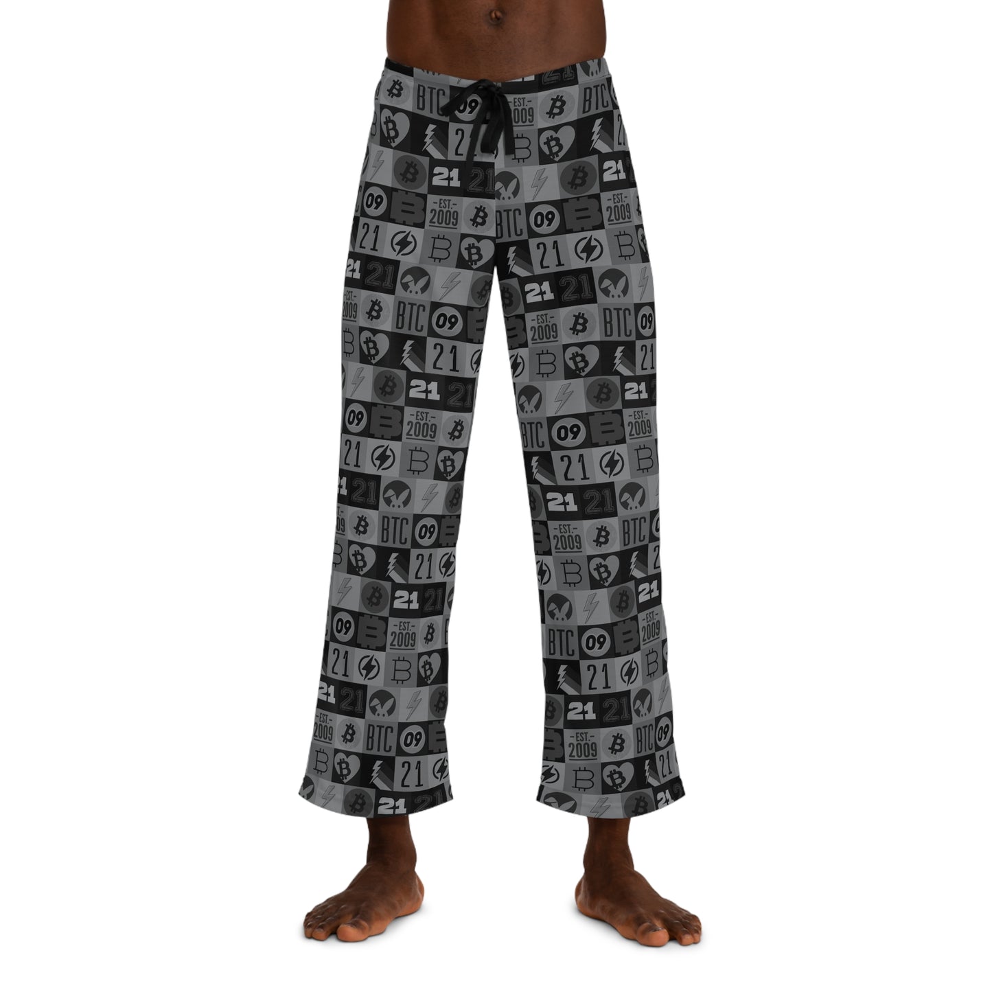 Black Bitcoin Journey Men's Pyjama Pants (AOP)