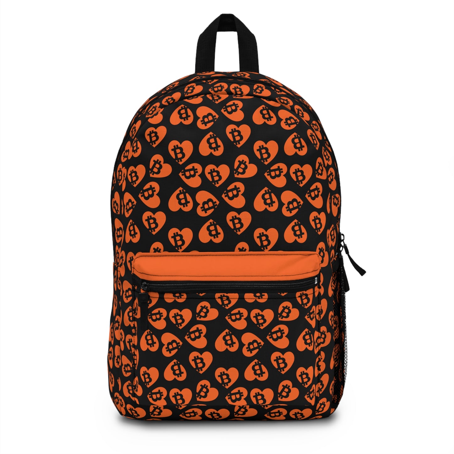 Orange and Black Pocket Heart Premium Backpack