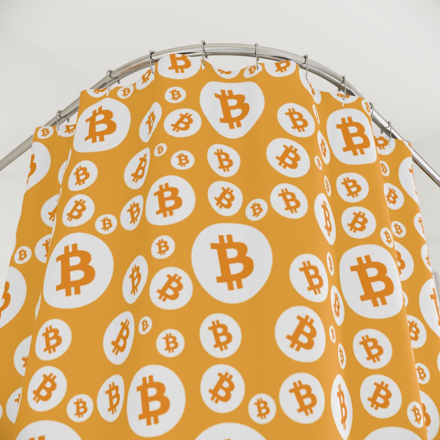 Bitcoin Symbols Polkadot Shower Curtains
