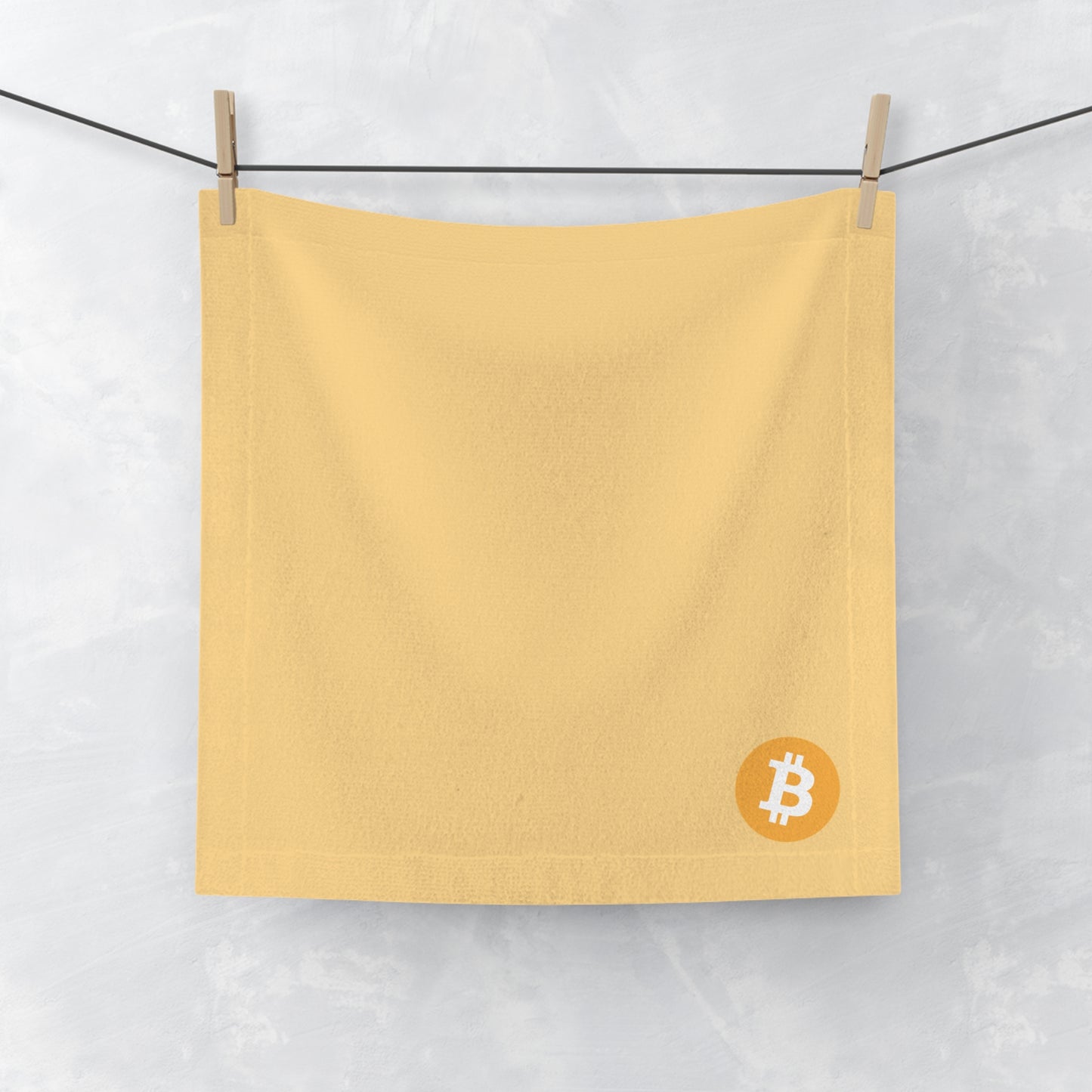 AirBTC Bitcoin Symbol on Cream Face Towel