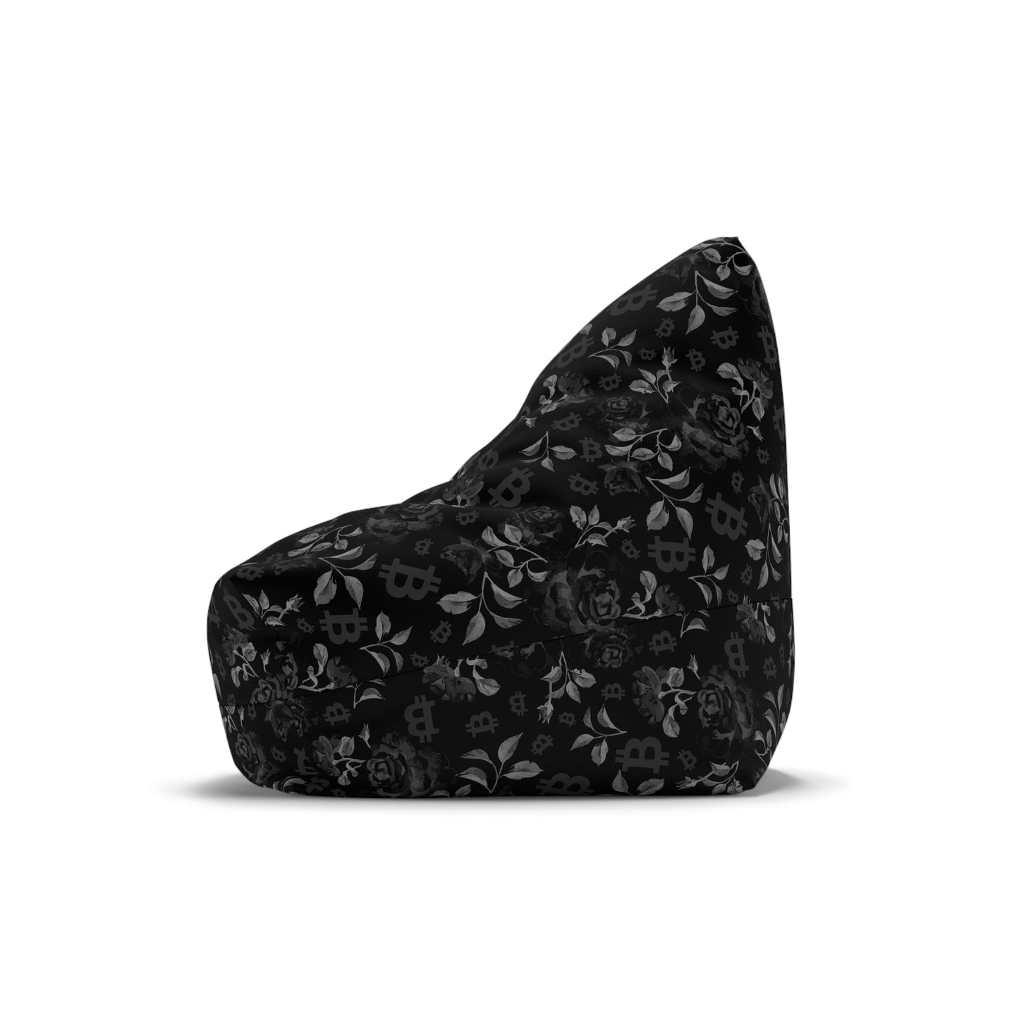 Black Stack Roses Bean Bag Chair Cover