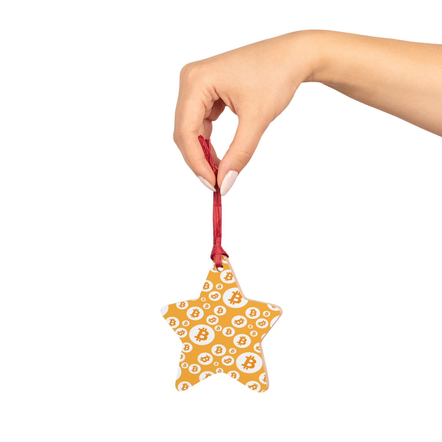Bitcoin Polkadot Wooden Ornament