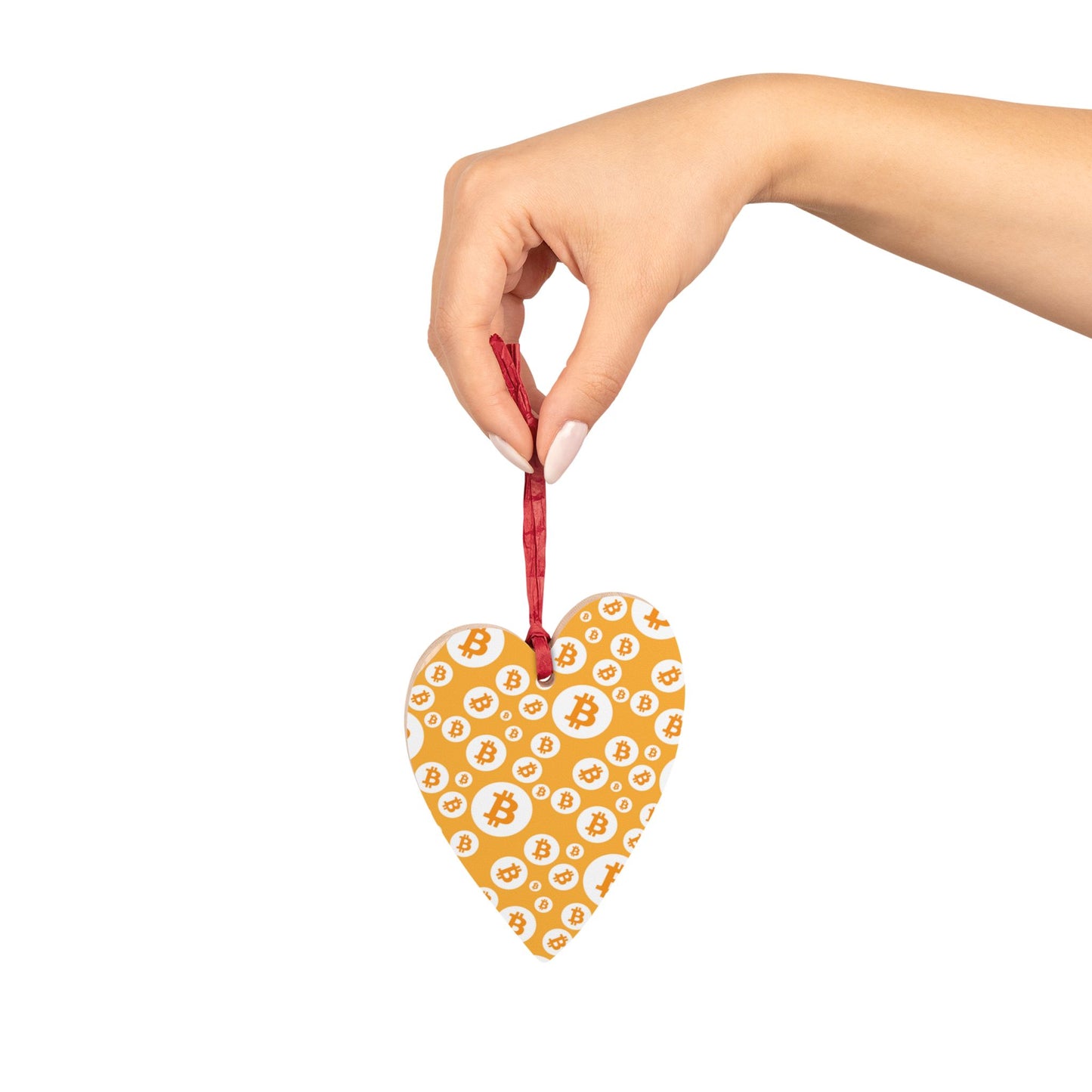 Bitcoin Polkadot Wooden Ornament