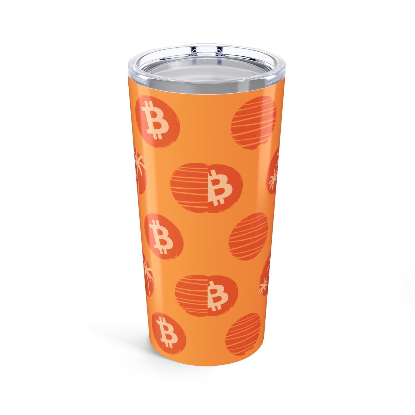 Orange Tropical Bitcoin Tumbler 20oz