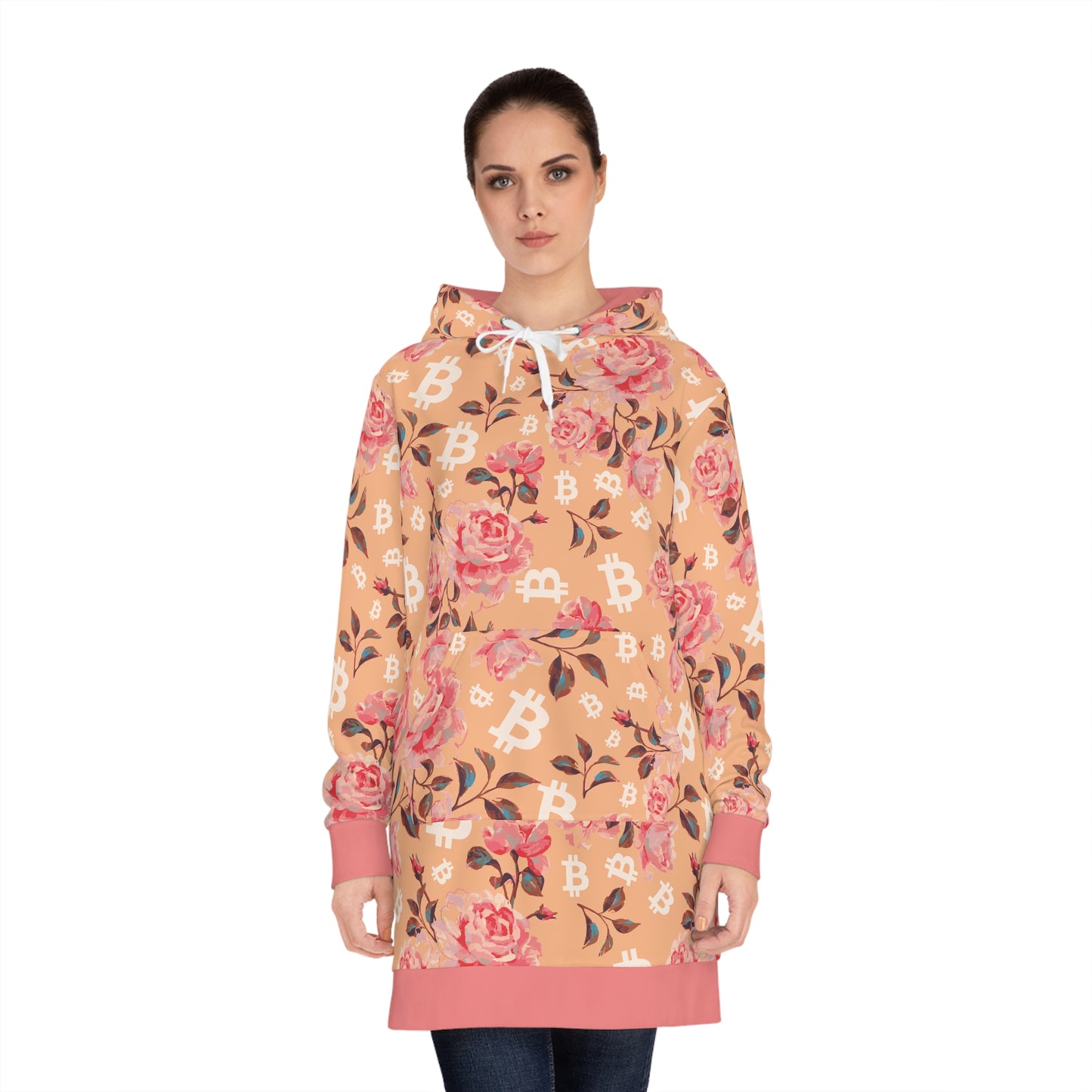 Bitcoin Stack Roses Hoodie Dress