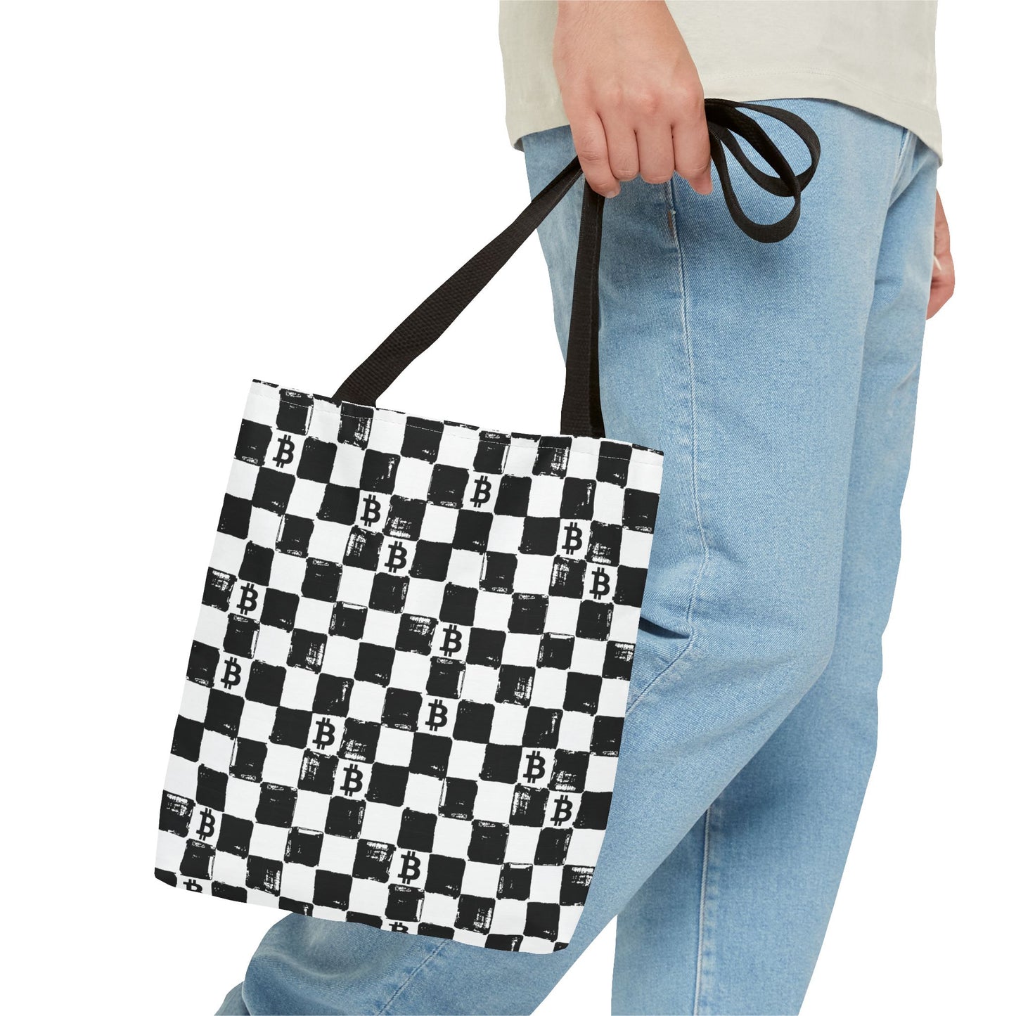 Chessboard Bitcoin Tote Bag