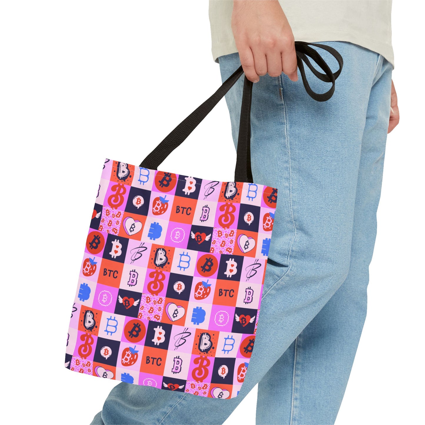 Bitcoin Love Patchwork Tote Bag