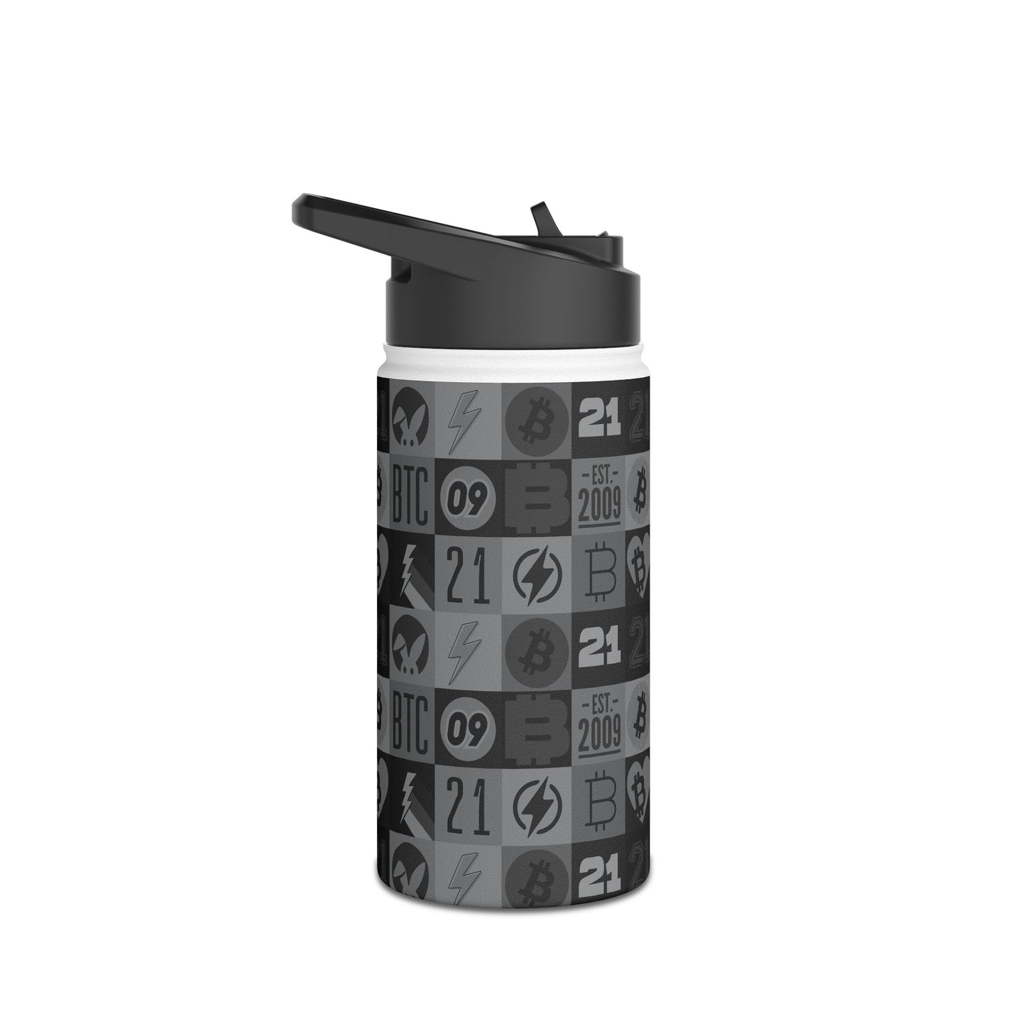 Black Bitcoin Journey Stainless Steel Water Bottle