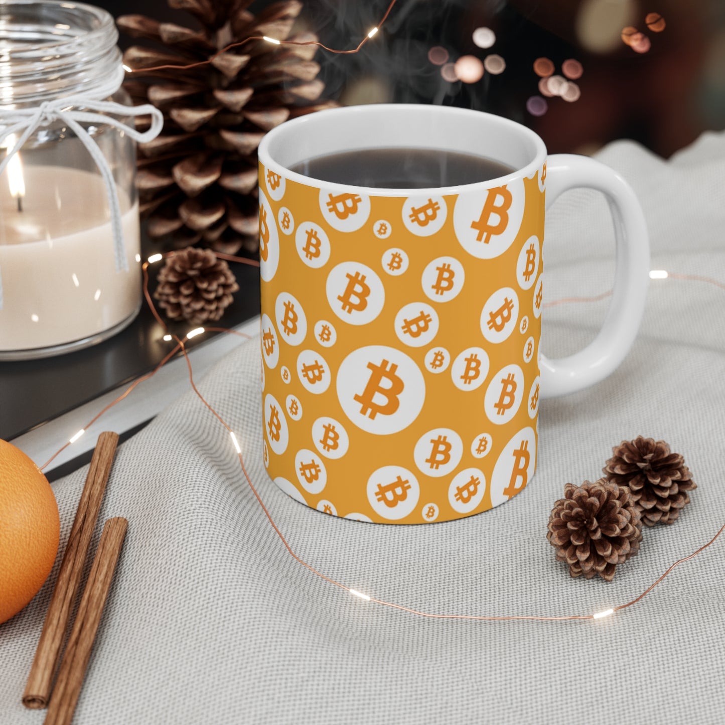 Bitcoin Symbols Polkadot Mug 11oz