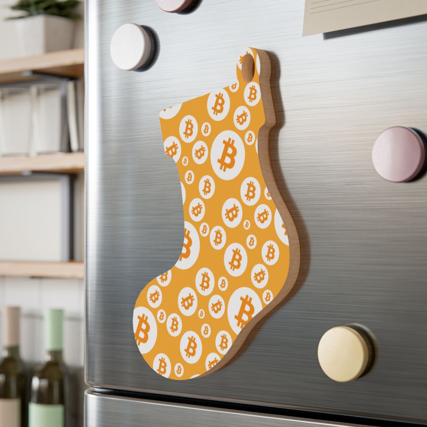 Bitcoin Polkadot Wooden Ornament