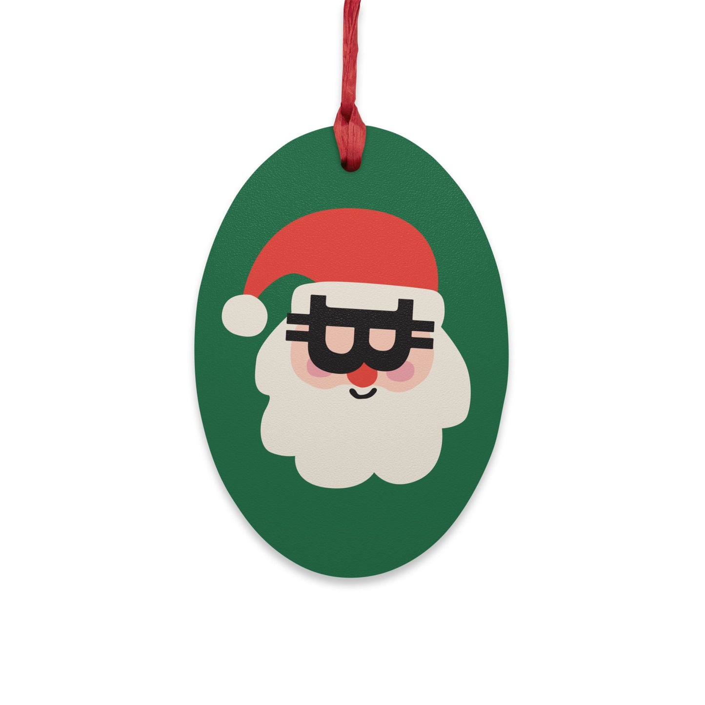 Bitcoin Santa Wooden Ornament