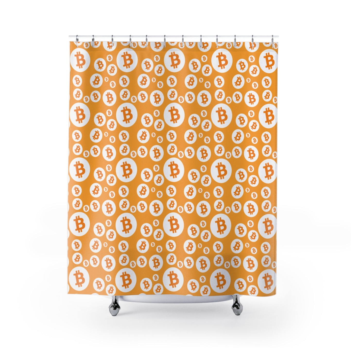 Bitcoin Symbols Polkadot Shower Curtains
