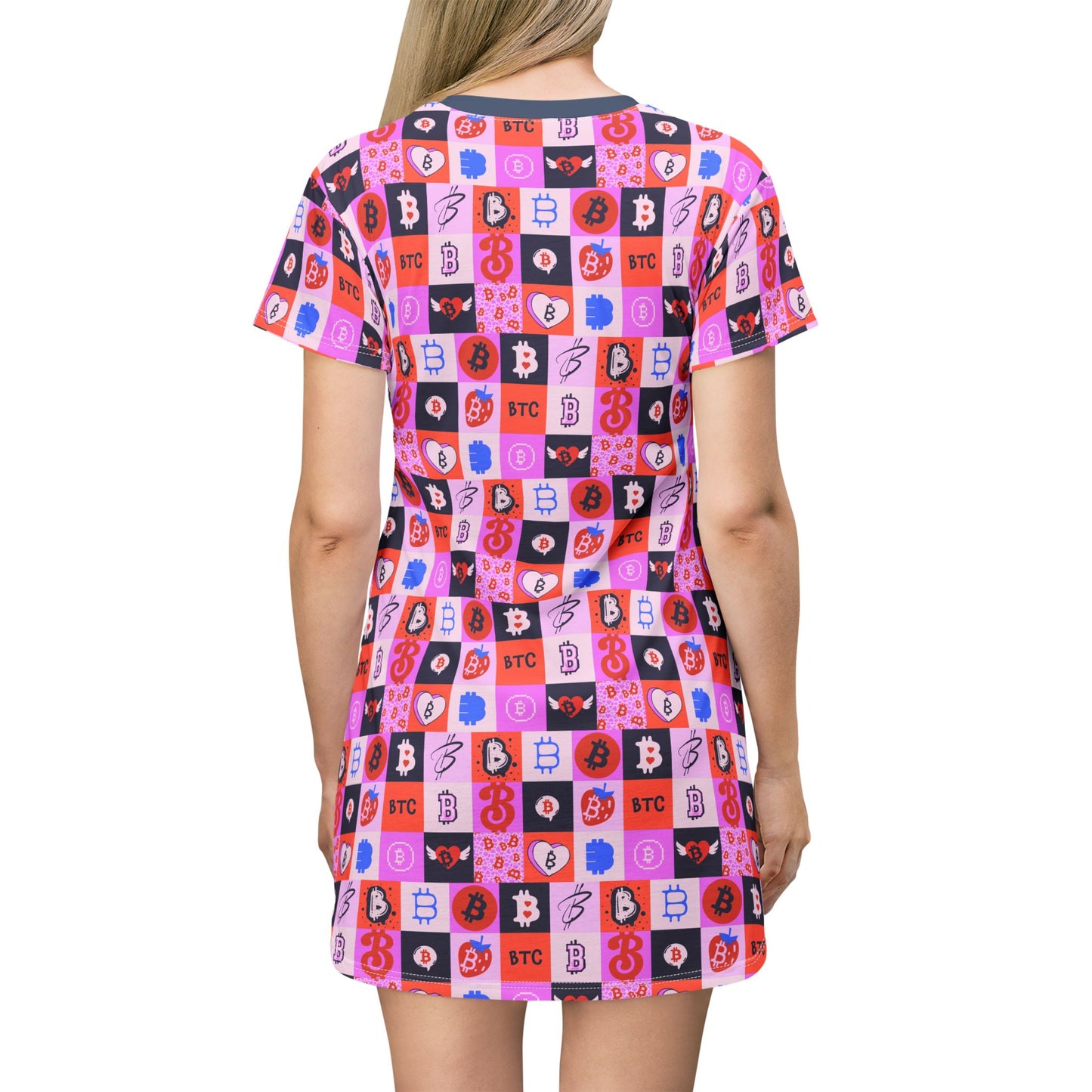 Bitcoin Love Patchwork T-Shirt Dress