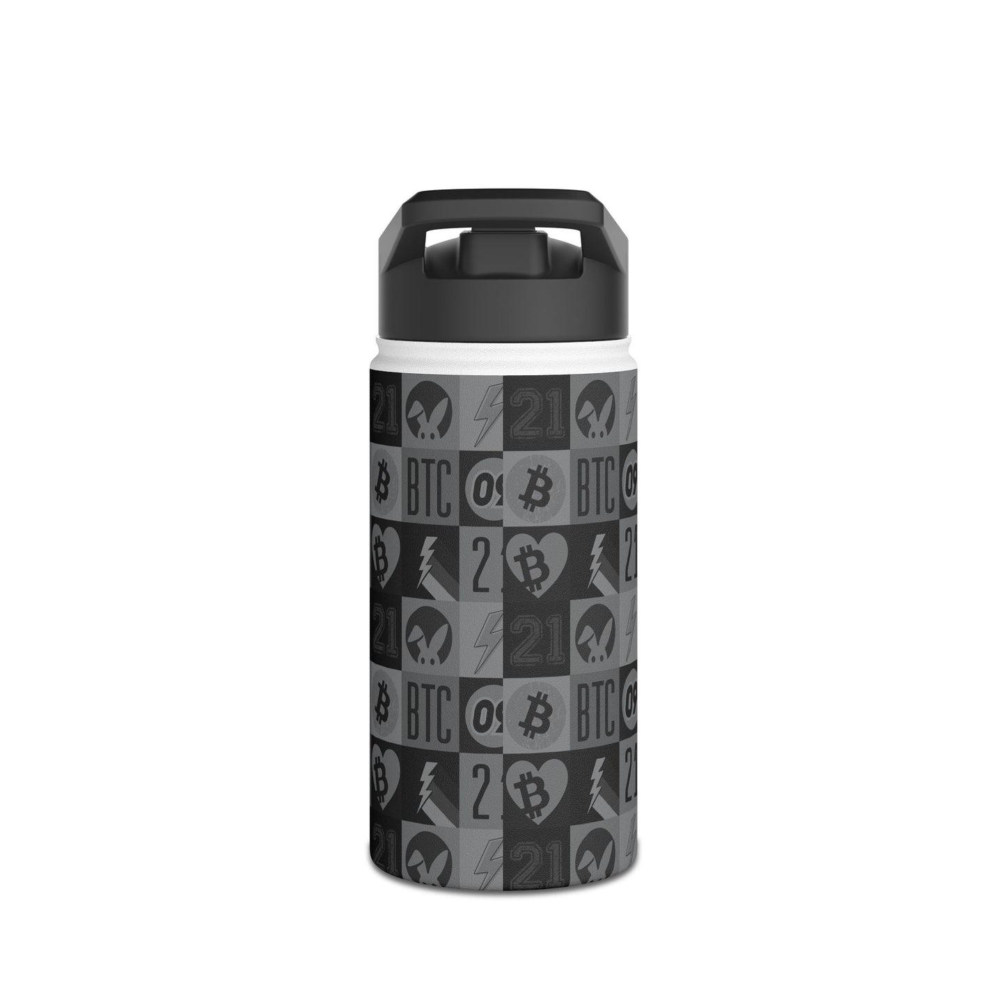Black Bitcoin Journey Stainless Steel Water Bottle