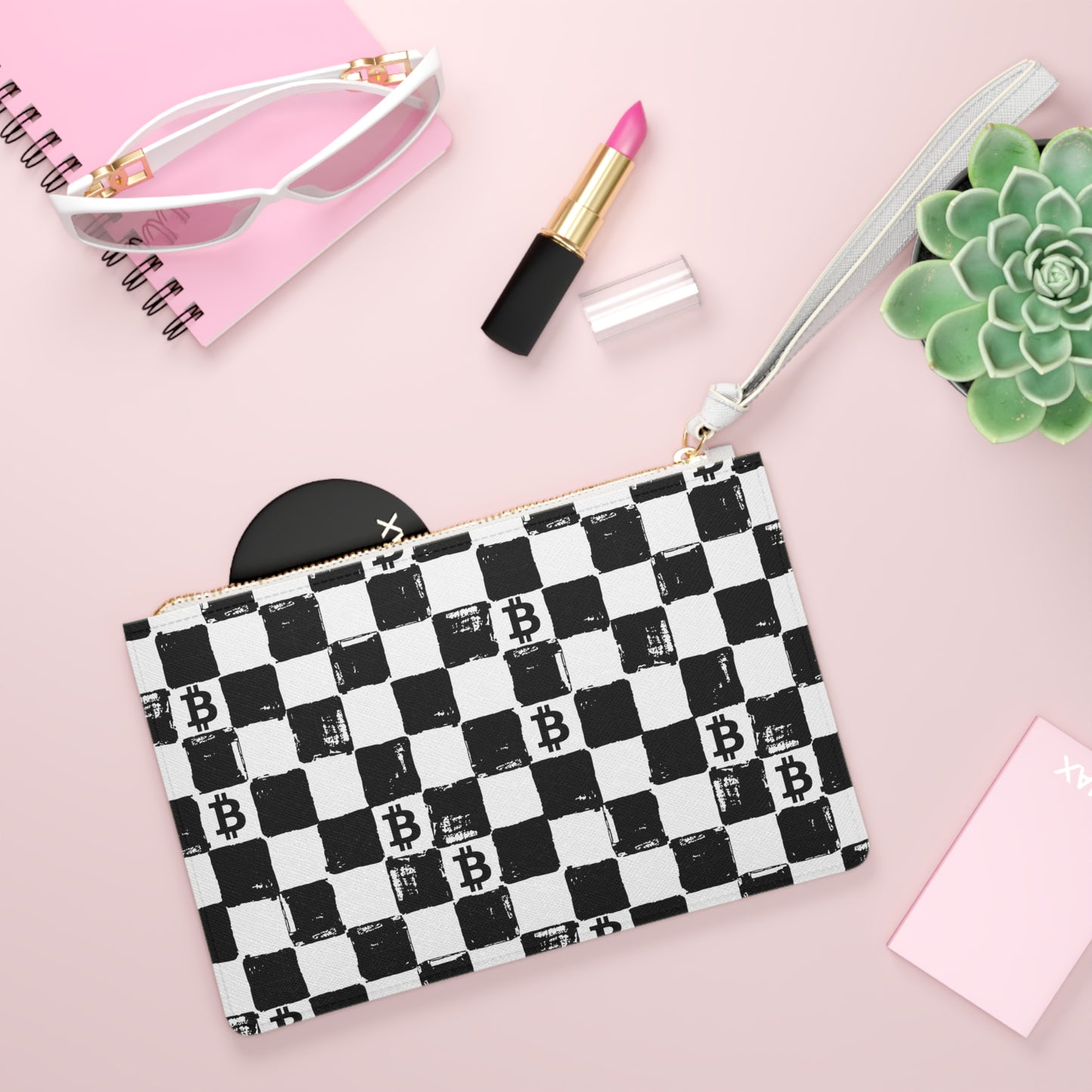 Chessboard Bitcoin Clutch Bag