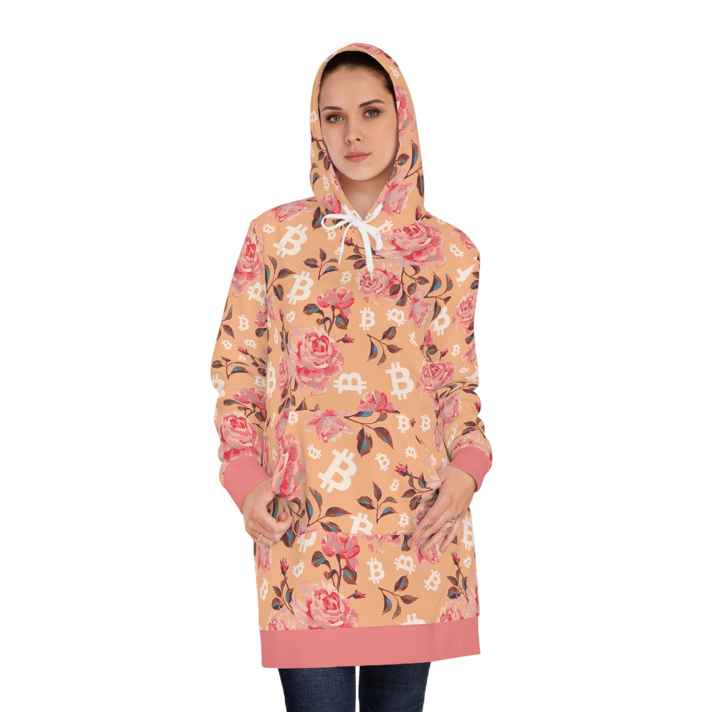 Bitcoin Stack Roses Hoodie Dress