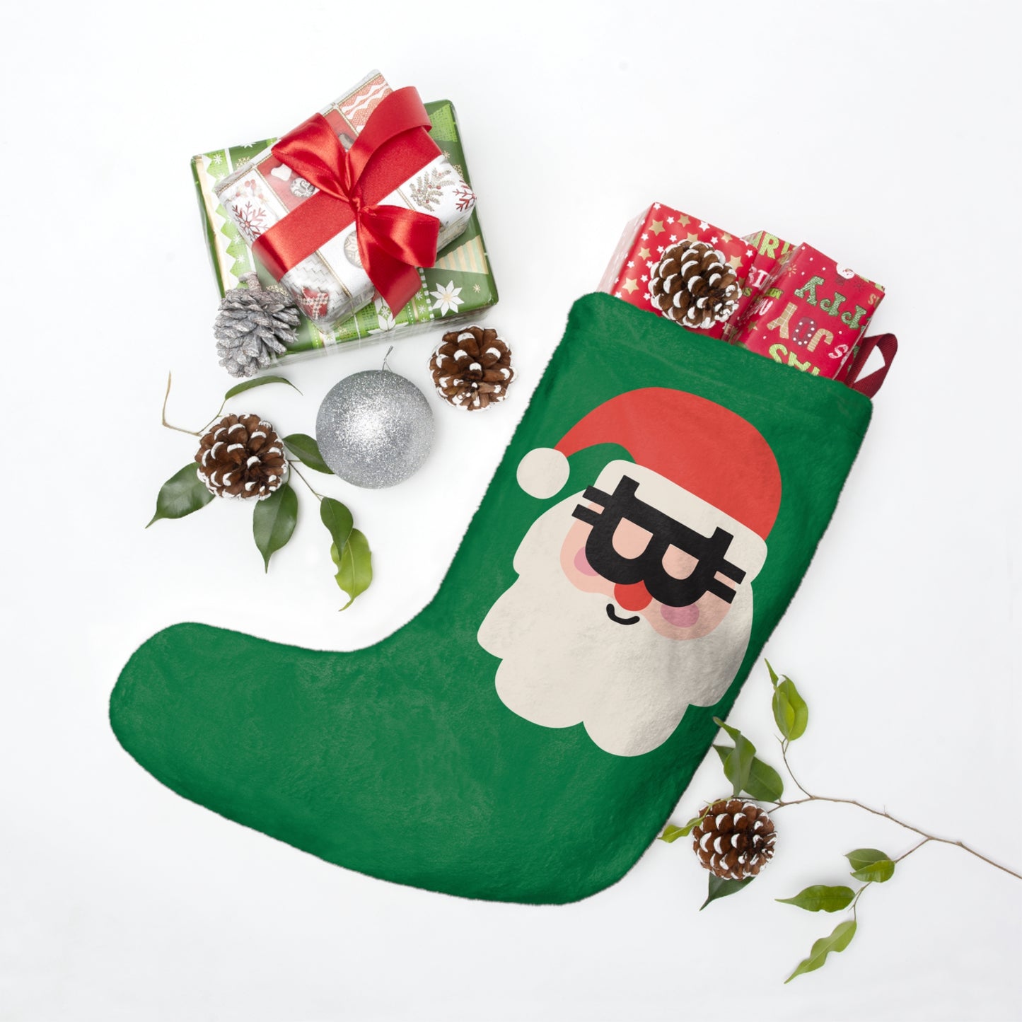 Bitcoin Santa Christmas Stocking