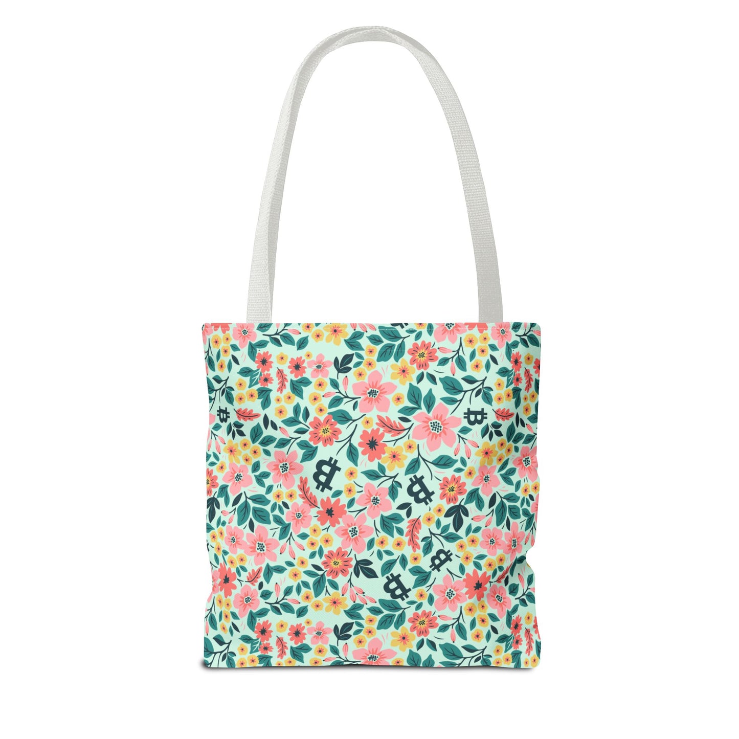 Green Floral Spring Bitcoin Tote Bag
