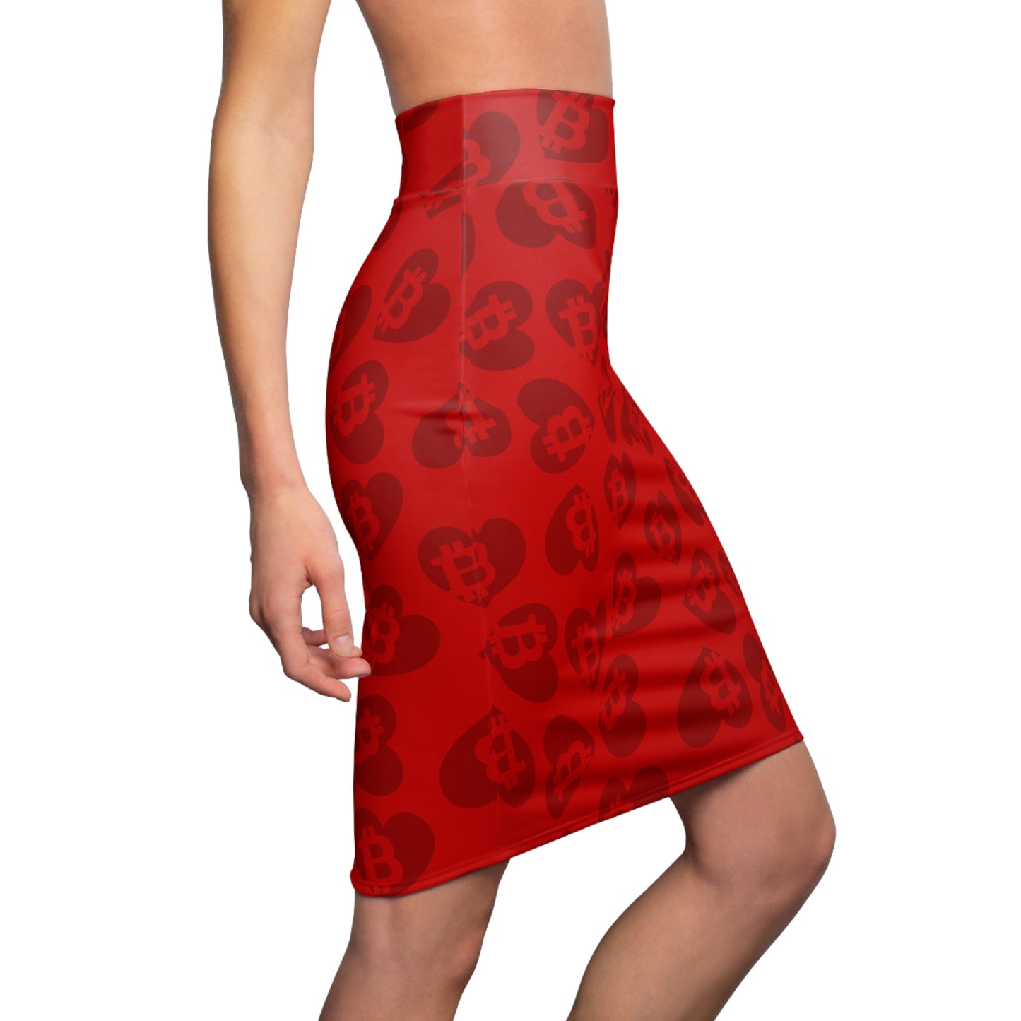 Be My Bitcoin Valentine Red Pencil Skirt