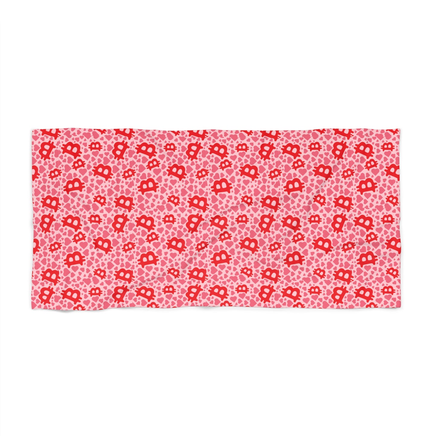 Itty Bitties Bitcoin and Hearts Beach Towel
