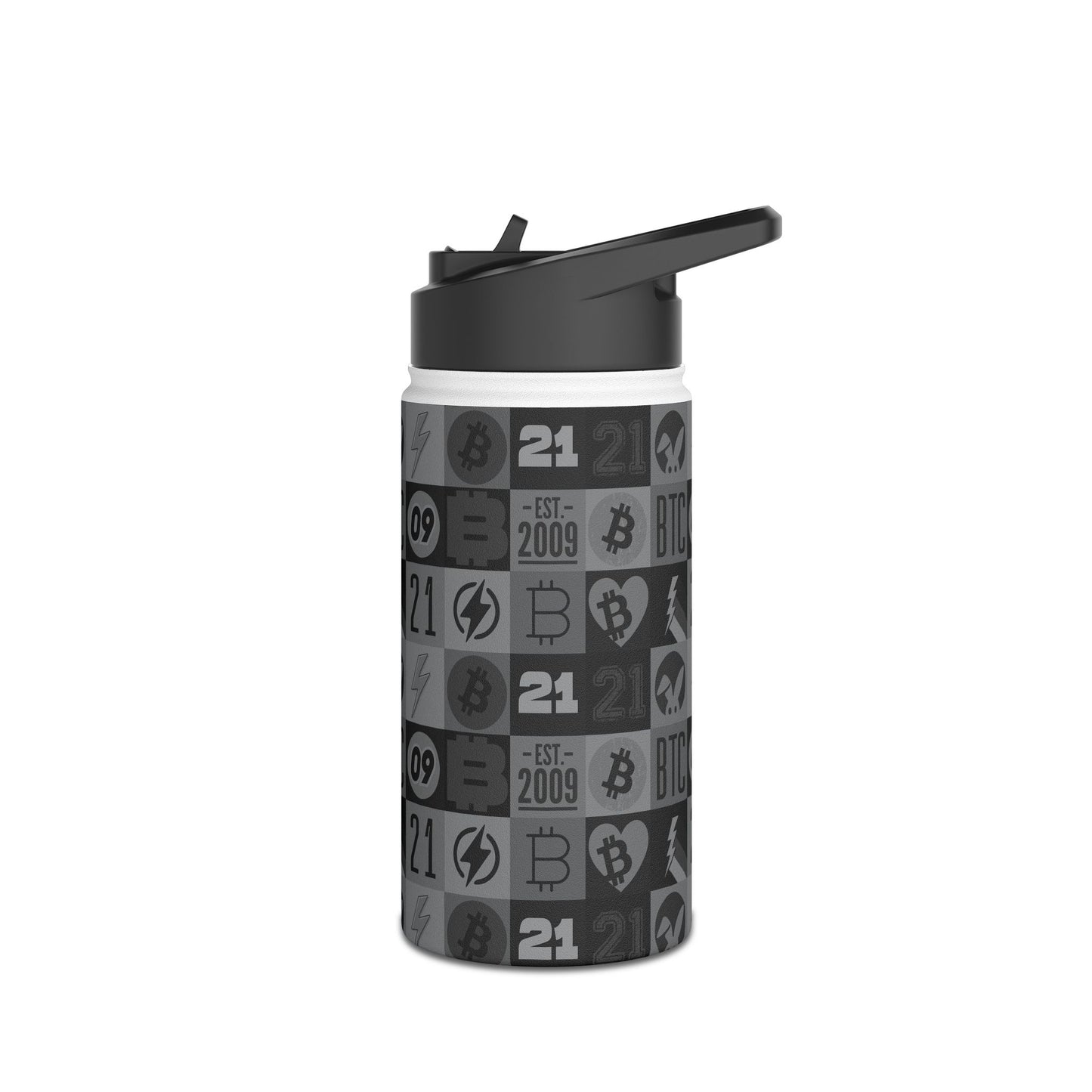 Black Bitcoin Journey Stainless Steel Water Bottle