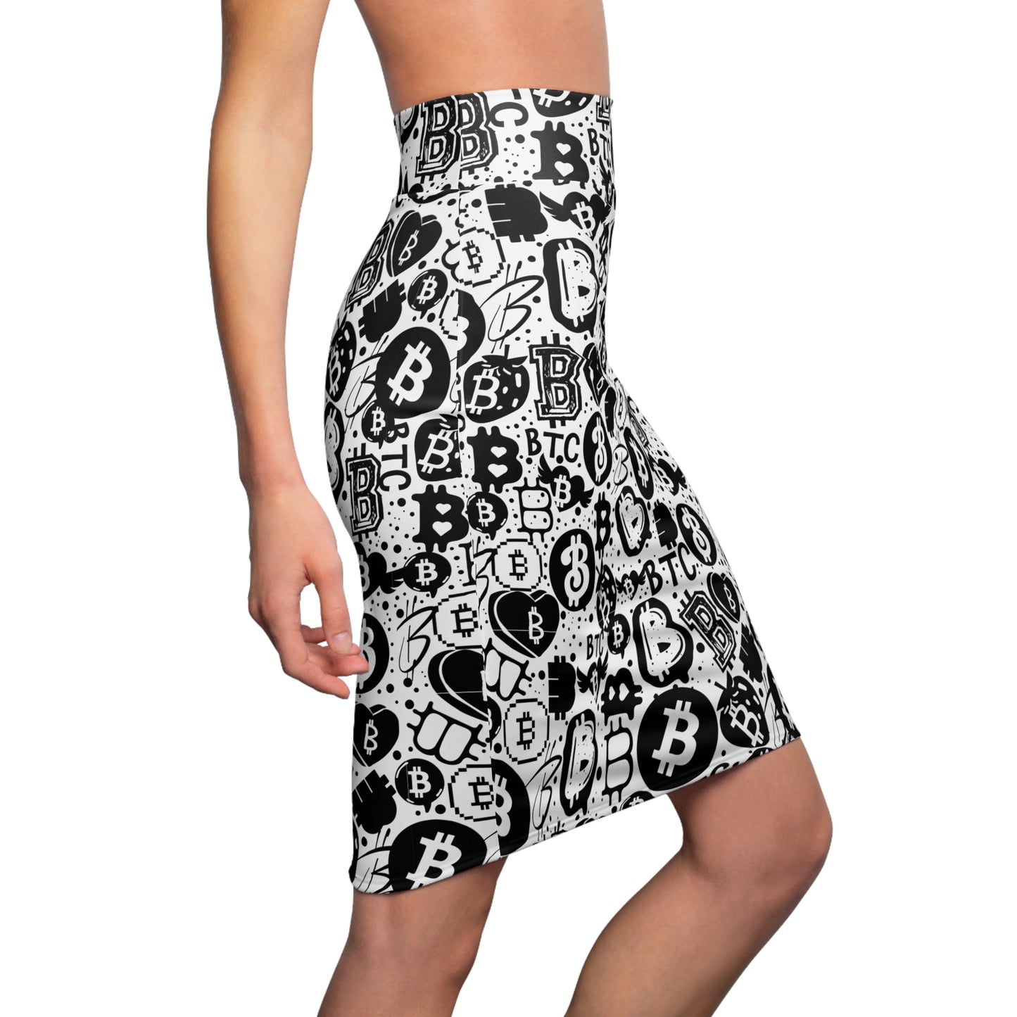 Read All About It Bitcoin Women's Pencil Skirt