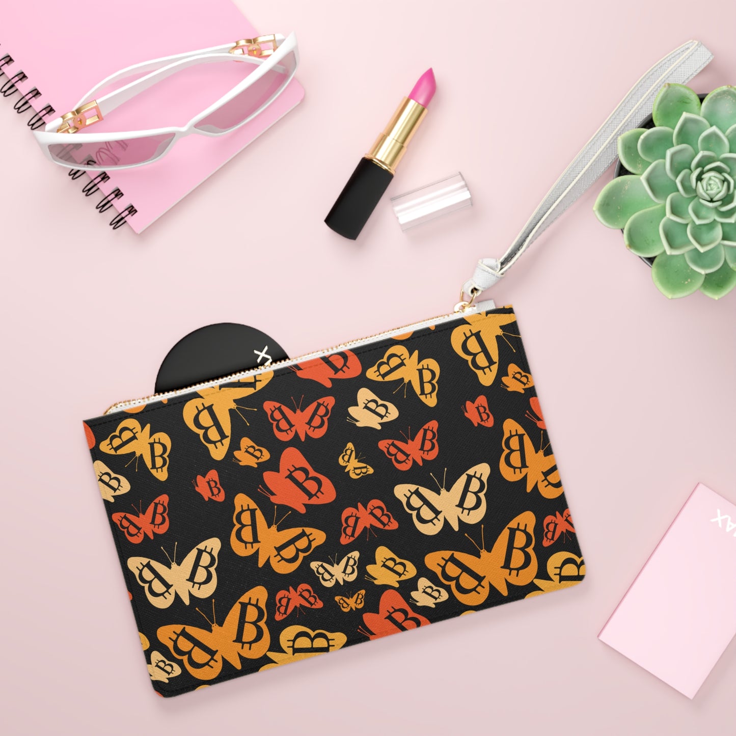 Bitcoin Butterflies Clutch Bag