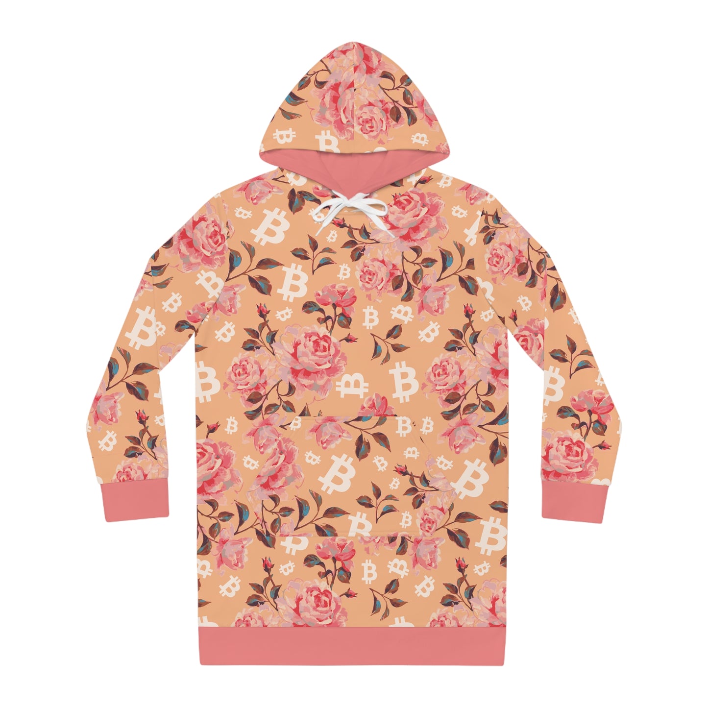 Bitcoin Stack Roses Hoodie Dress