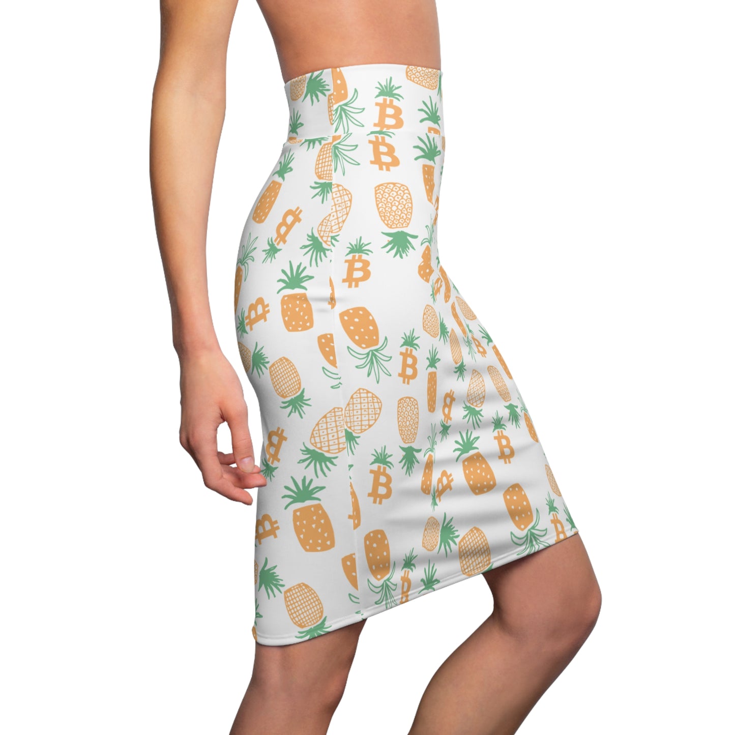 Bitcoin Pineapples Women's Pencil Skirt