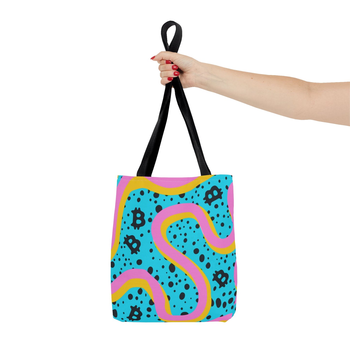 Bitcoin Retro Squiggle Tote Bag