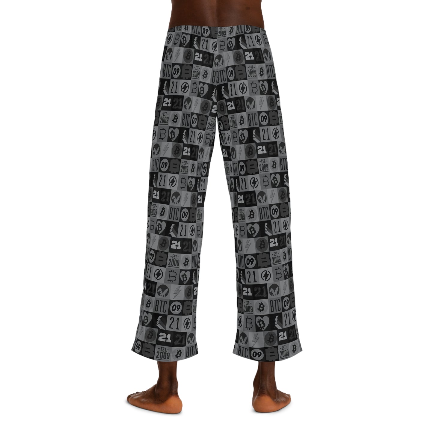 Black Bitcoin Journey Men's Pyjama Pants (AOP)