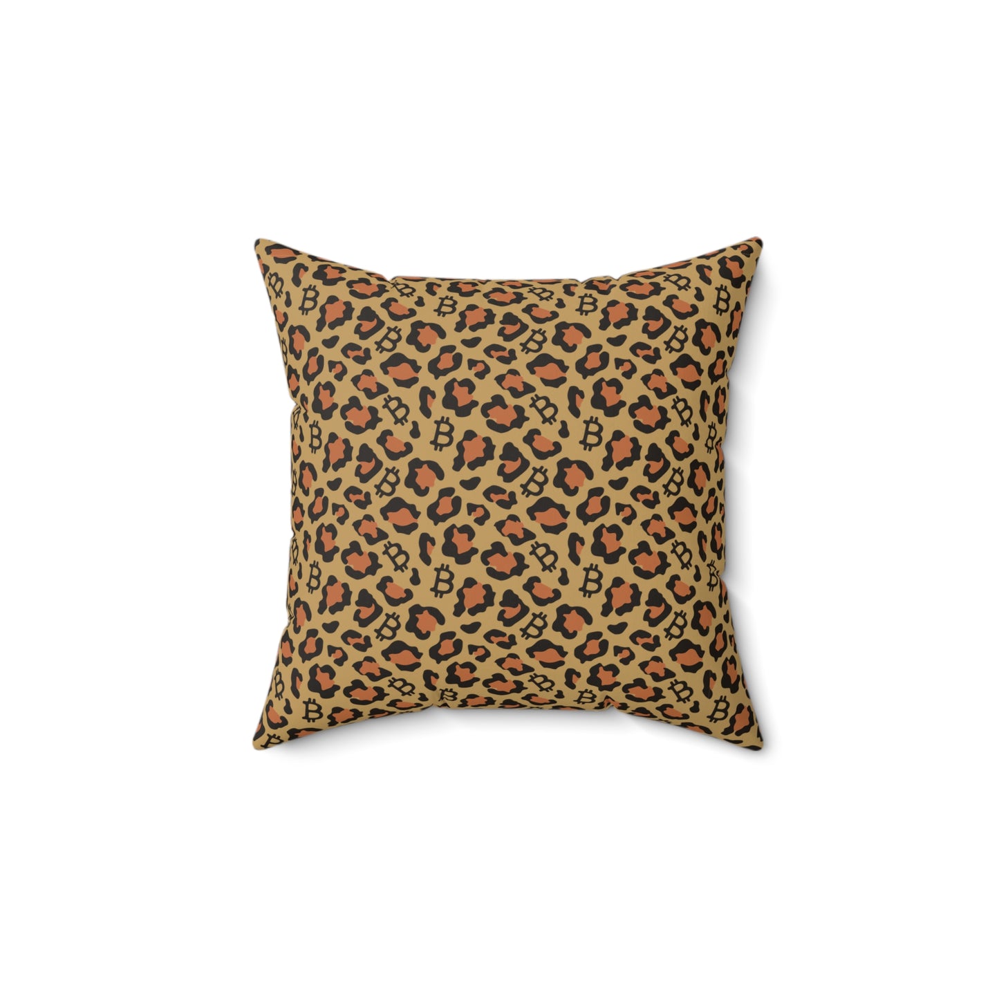 Bitcoin Leopard Print Square Pillow